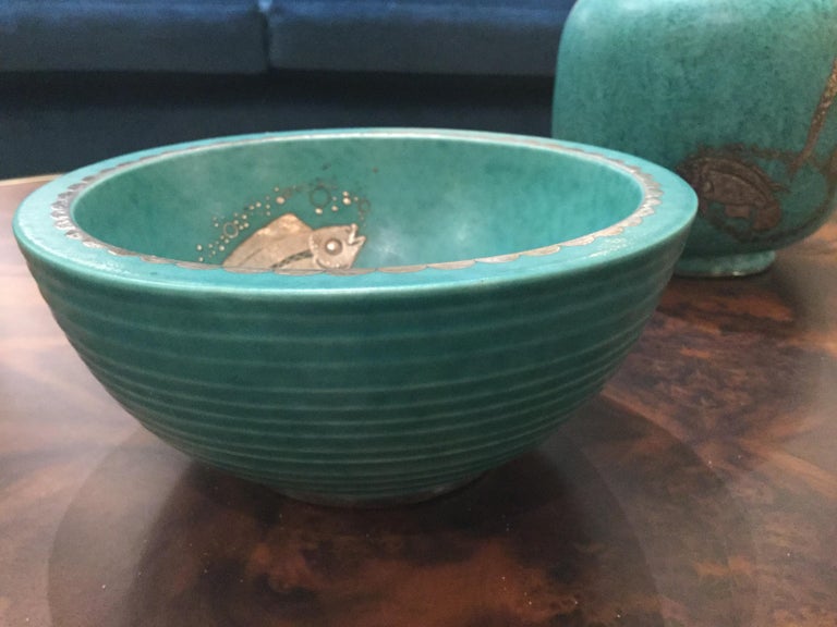 Stoneware Bowl by Wilhelm Kage, Gustavsberg, Sweden, 1930s In Good Condition In New York, NY