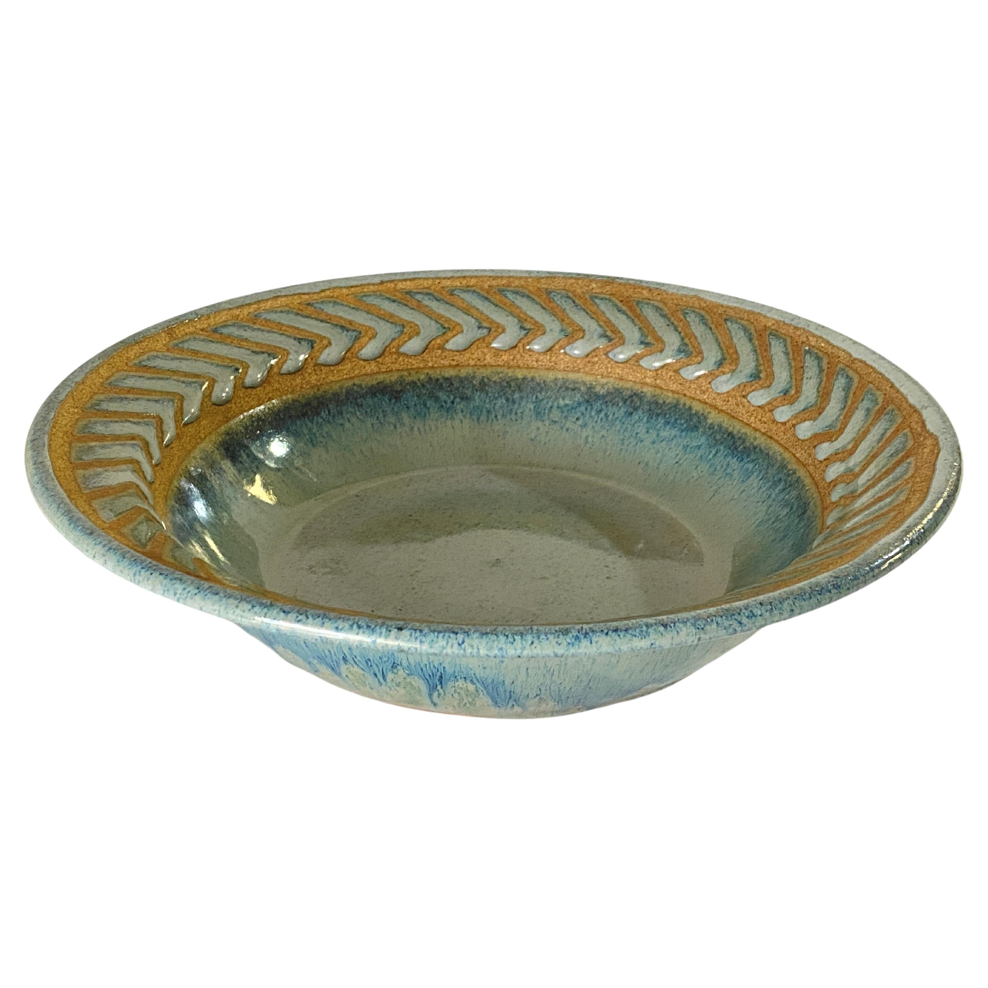 Stoneware Bowl Enameled, circa 1960 Scandinavian