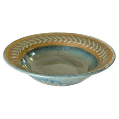 Stoneware Bowl Enameled, circa 1960 Scandinavian