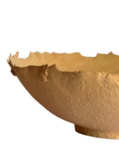 Stoneware Bowl in Sand Tone, Digitally Certified, Sustainable Functional Art