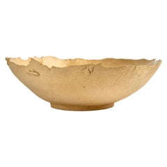 Stoneware Bowl in Sand Tone, Digitally Certified, Sustainable Functional Art