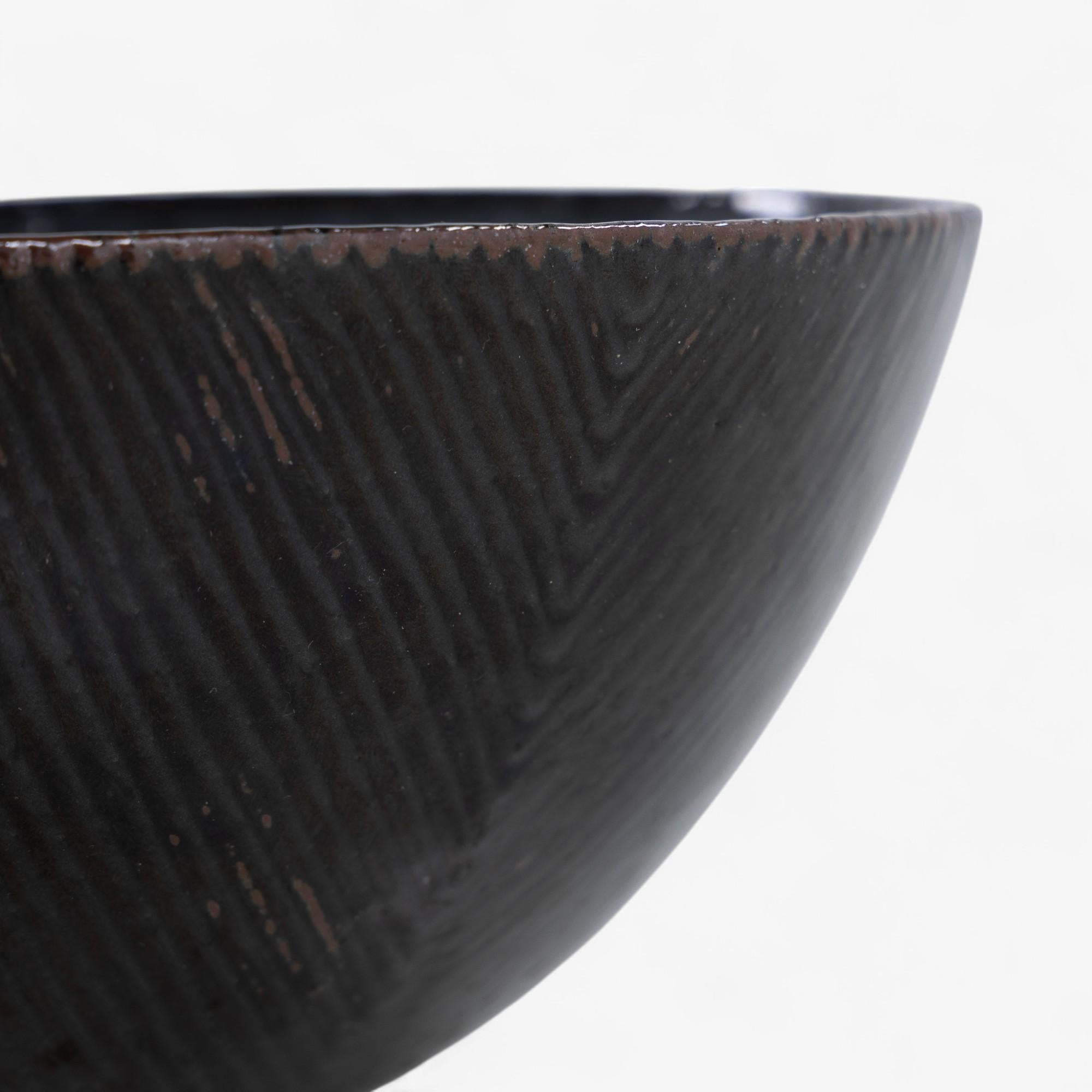 Mid-Century Modern Bol en grès avec glaçure 