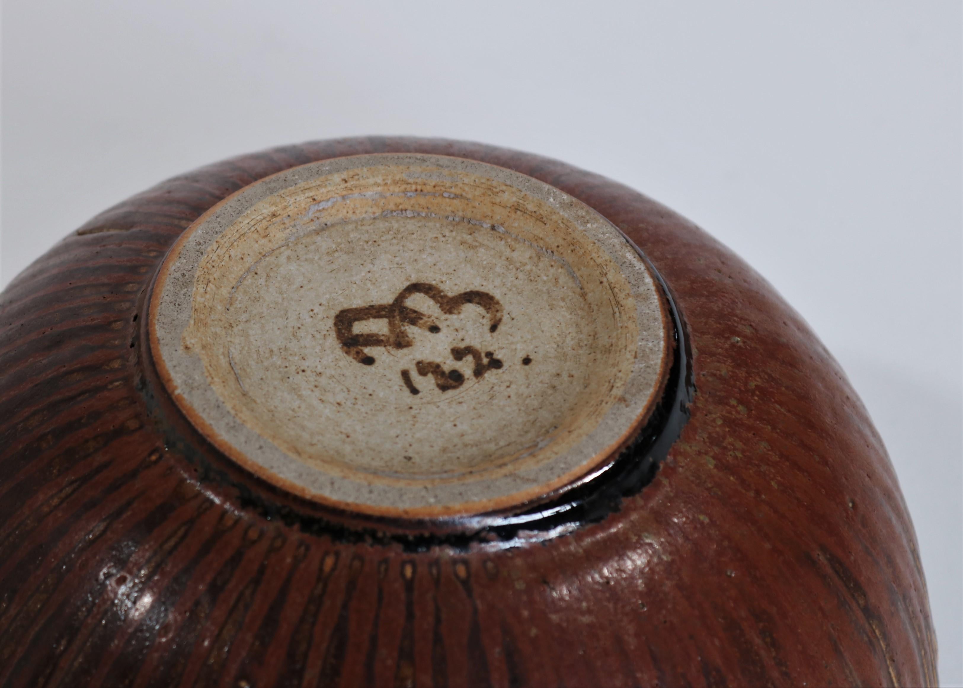 Mid-20th Century Large 1930s Arne Bang Stoneware Bowl with Oxblood Glaze