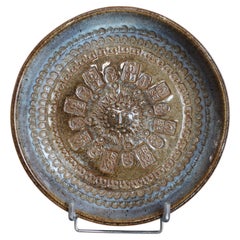 Stoneware Bowl with Sun Motif by Jean-Claude Taburet for HB Henriot