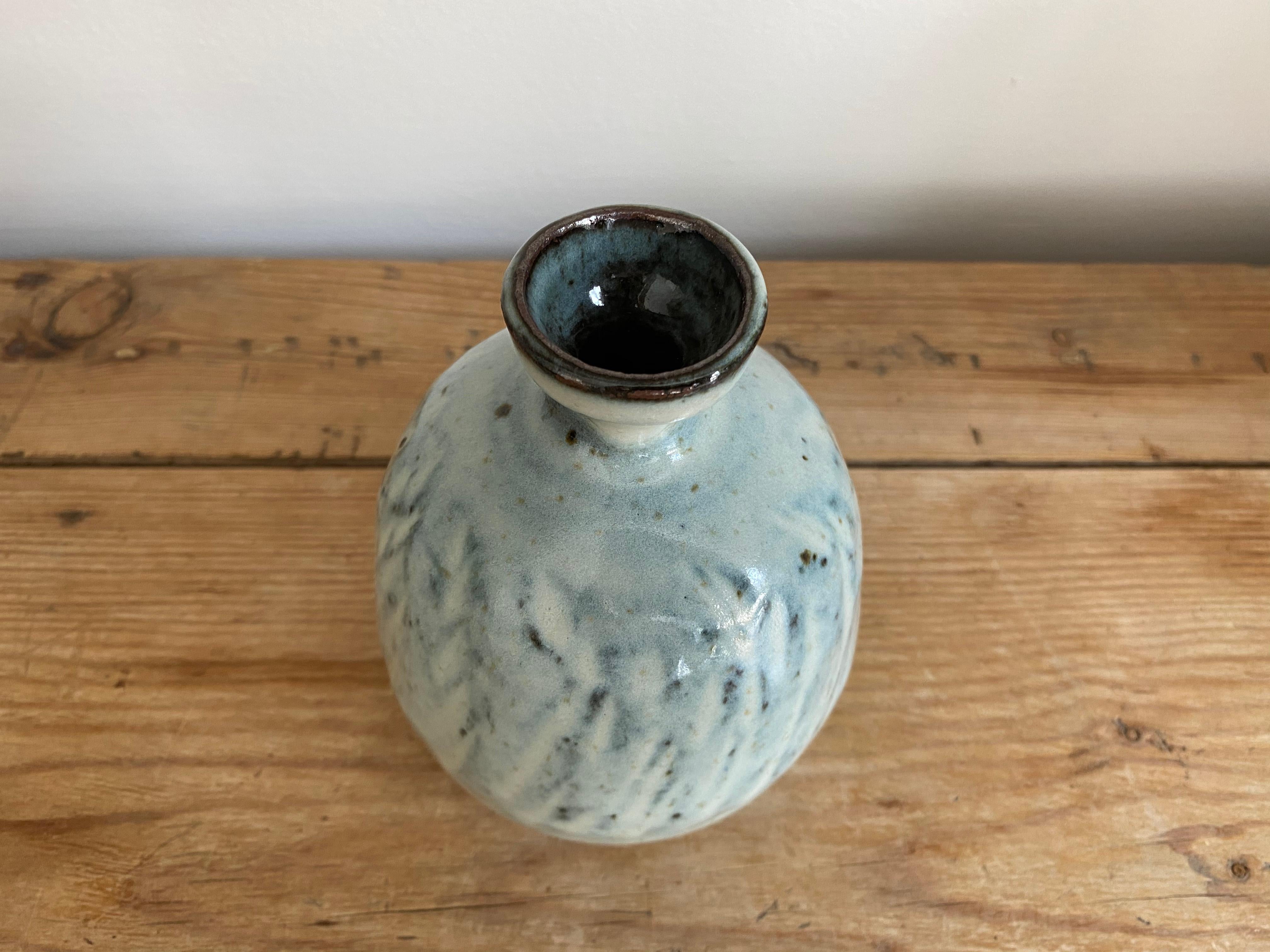 Handmade stoneware bud vase with Nuka glaze by Mats Svensson 

Sweden, 2020.