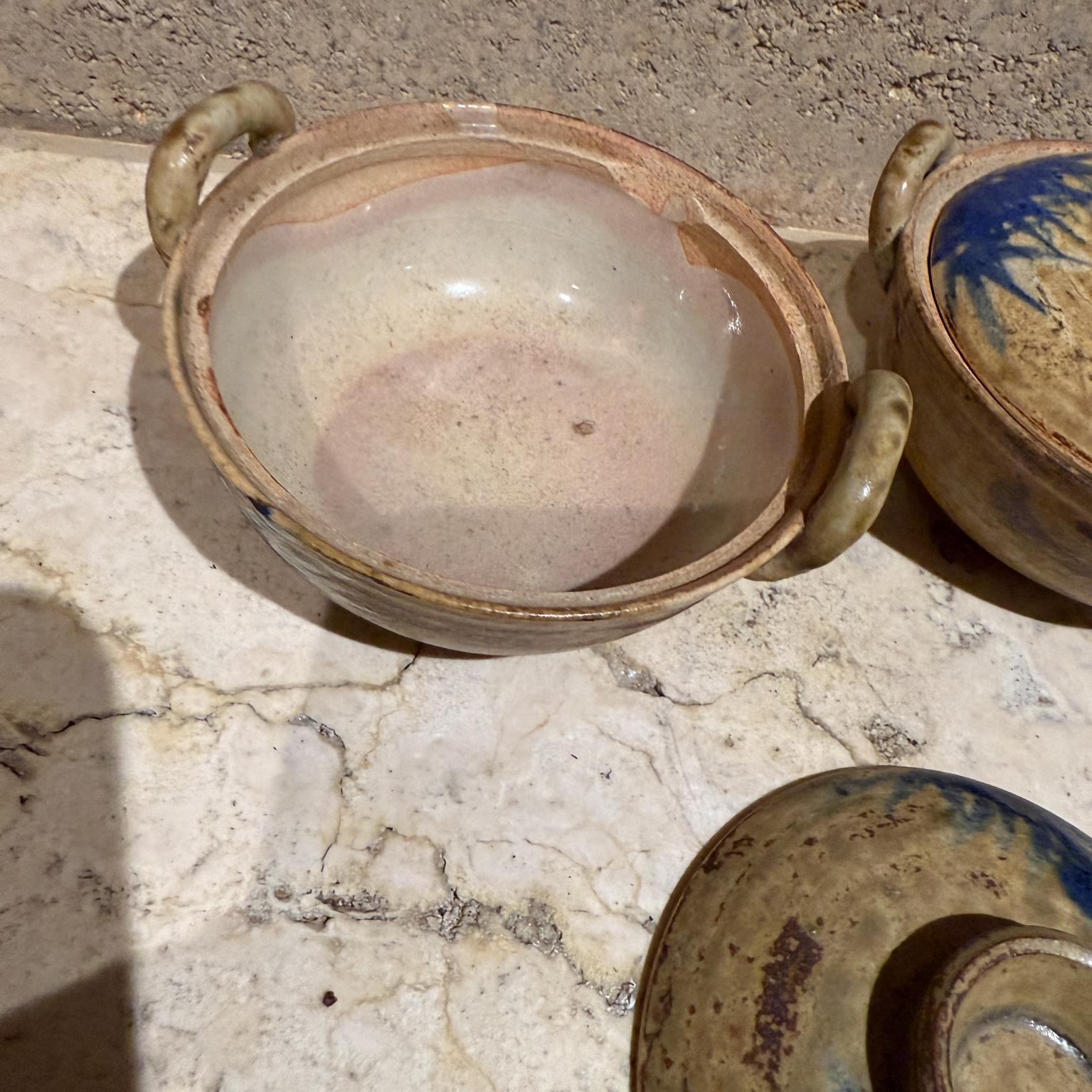 Stoneware Casserole Dishes Japan Set of 3 Vintage Pottery en venta 4