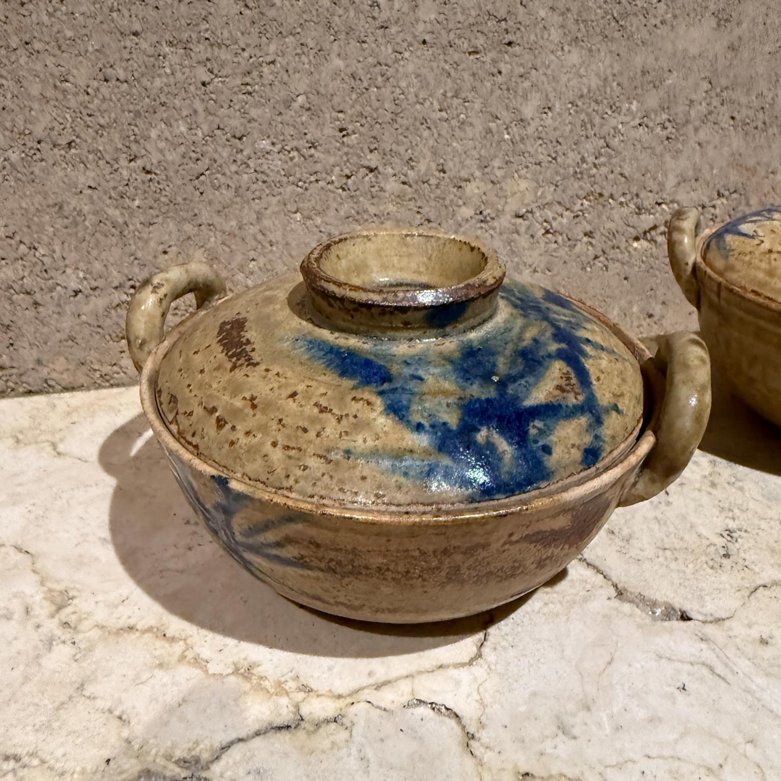 Stoneware Casserole Dishes Japan Set of 3 Vintage Pottery Anglojaponés en venta