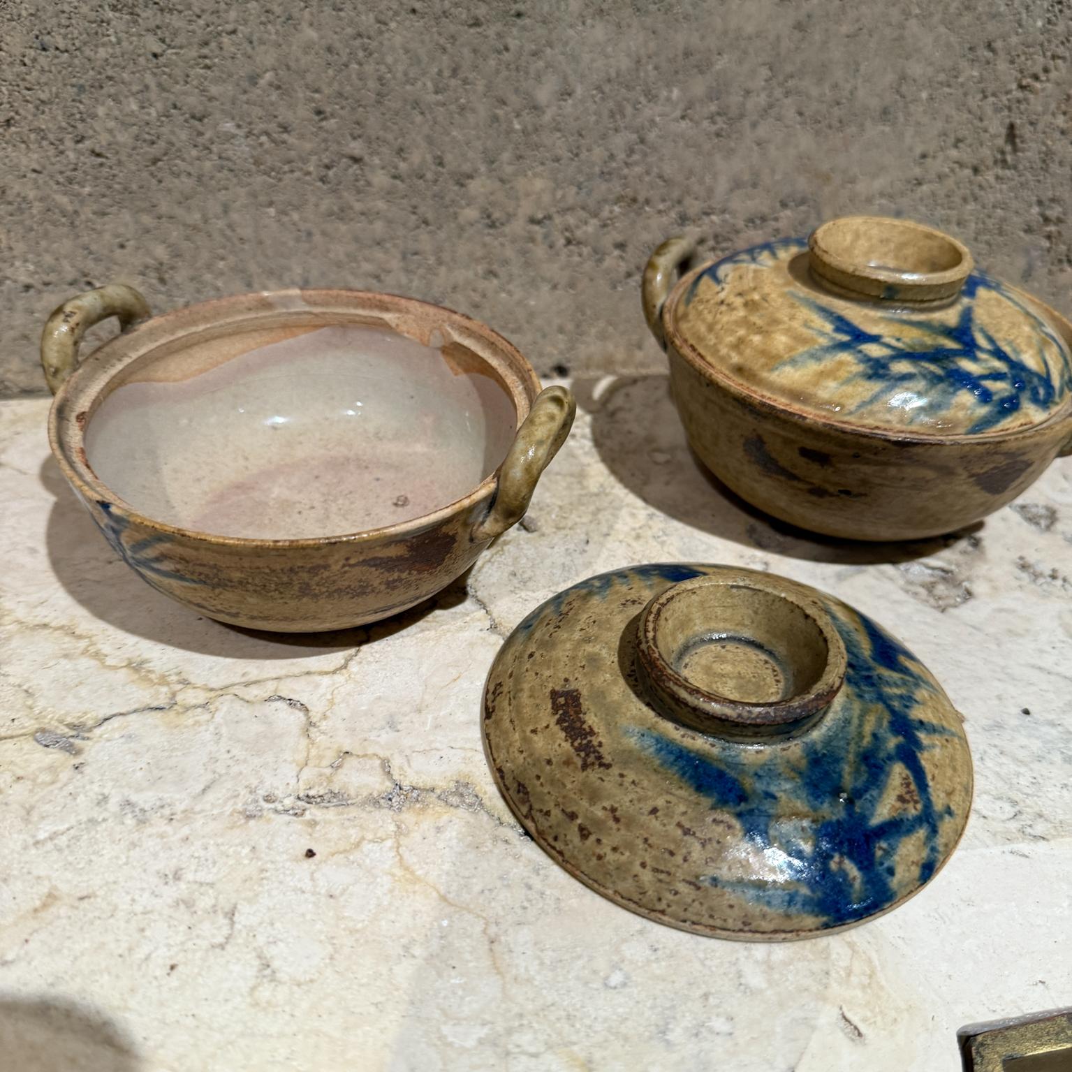 Stoneware Casserole Dishes Japan Set of 3 Vintage Pottery Japonés en venta