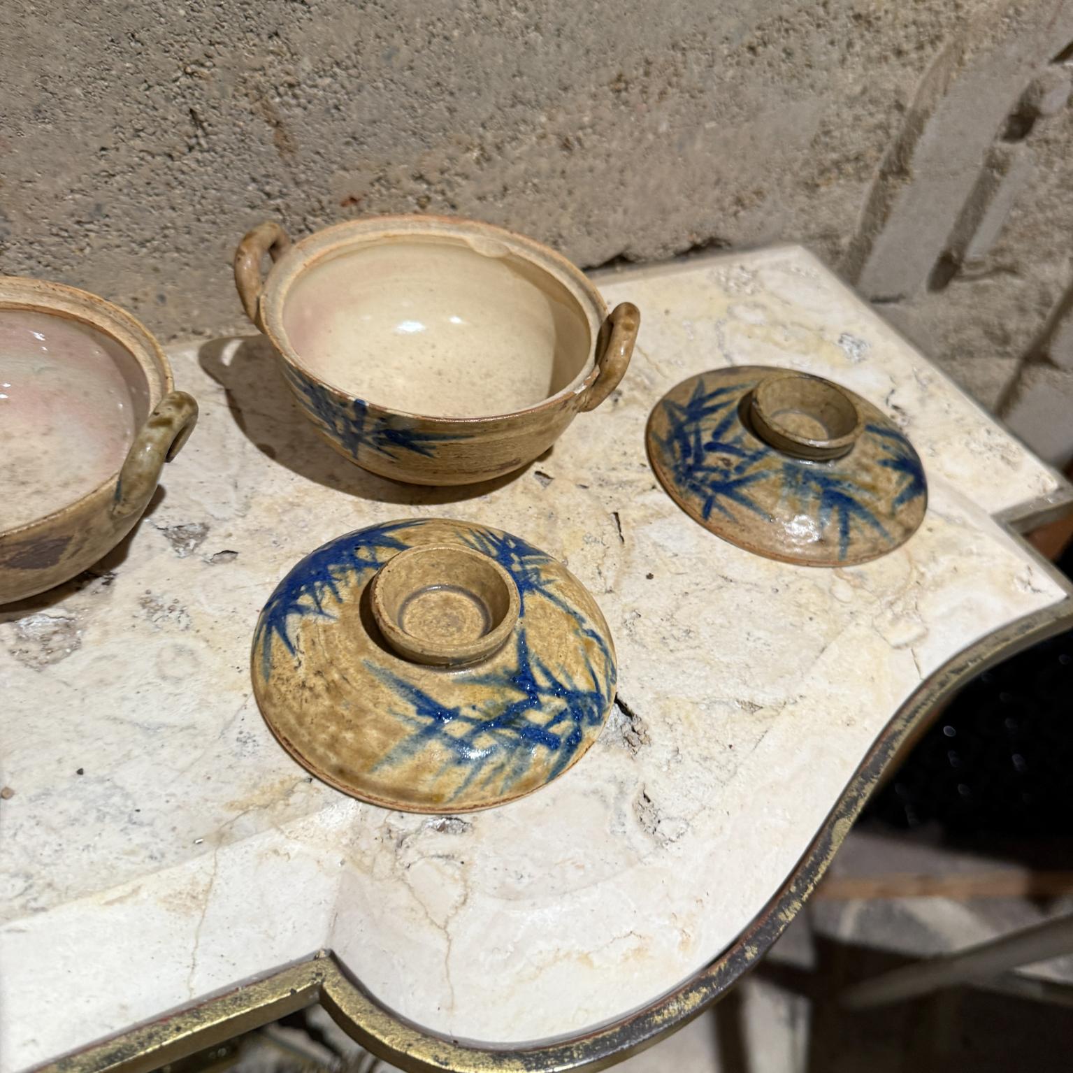 Stoneware Casserole Dishes Japan Set of 3 Vintage Pottery en Bueno estado para la venta en Chula Vista, CA