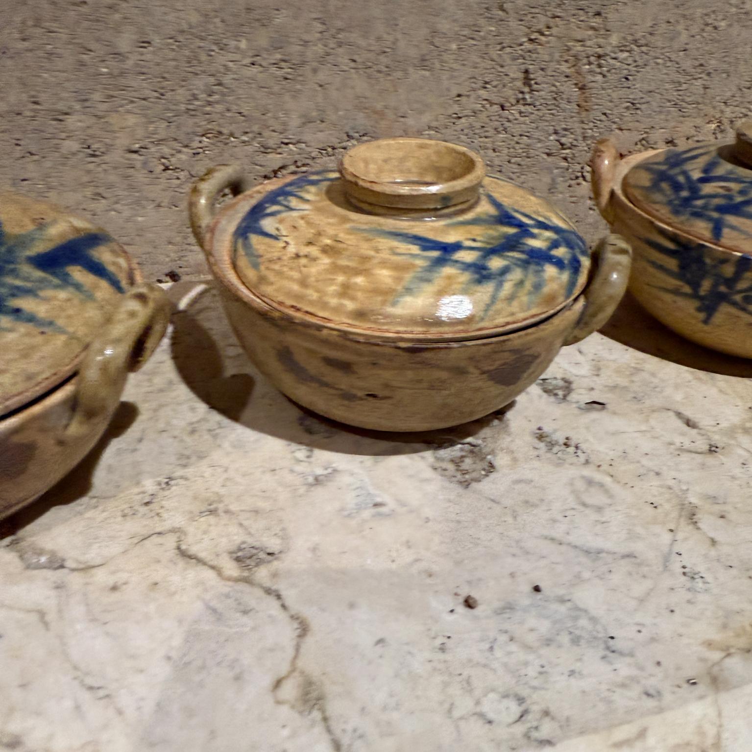 Stoneware Casserole Dishes Japan Set of 3 Vintage Pottery en venta 1
