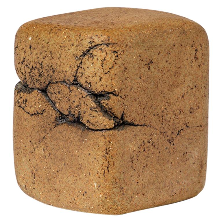 Stoneware Ceramic Brown Asbtract Form by O Giroud La Borne 1977 Midcentury