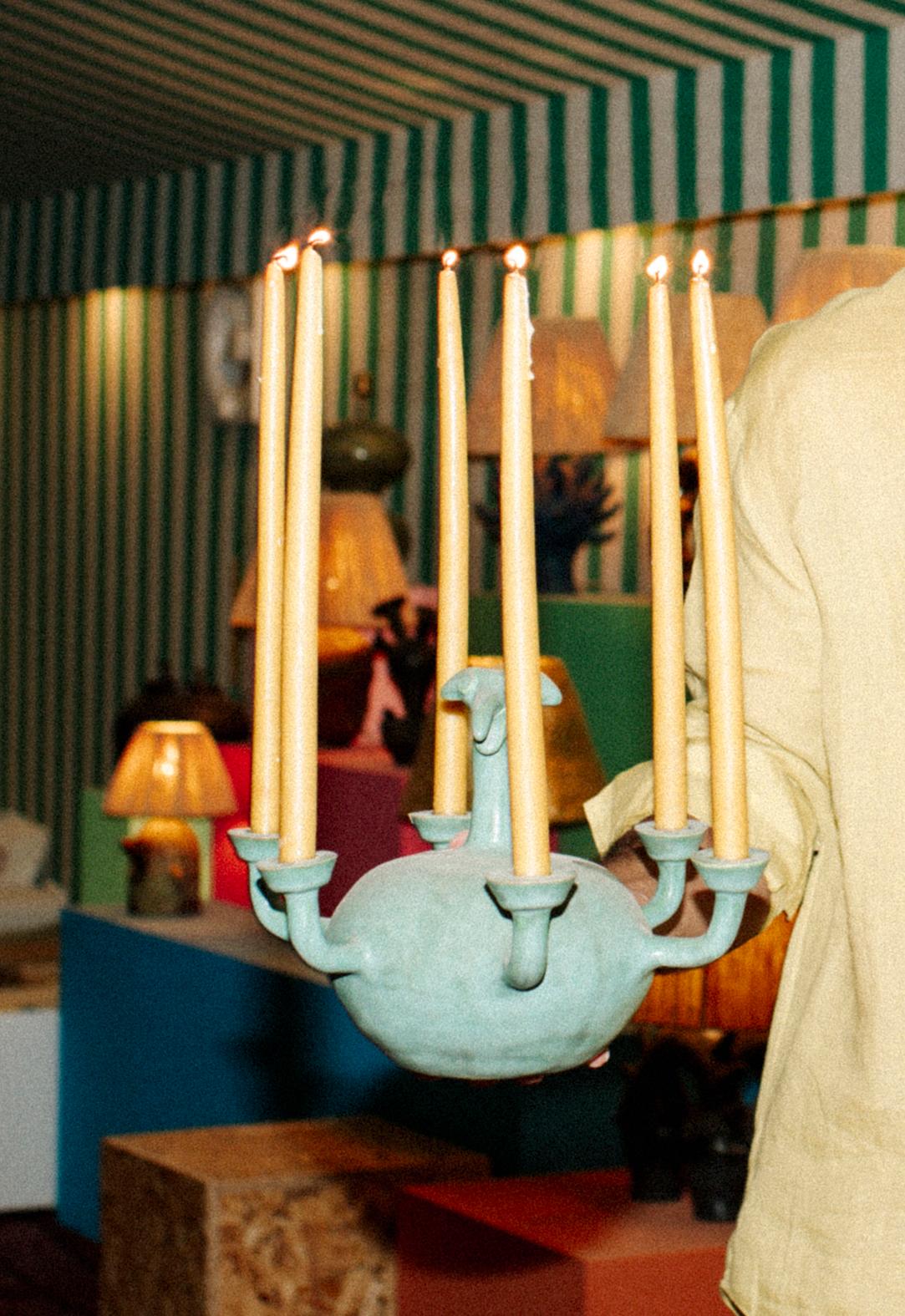 Fatto a mano Portacandele in ceramica Stoneware Greene & Greene - Mufló in vendita