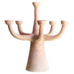 Portavelas de Cerámica de Gres Esmaltado Lava Blanco - Bubota