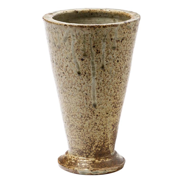 Stoneware Ceramic Conical Vase Mid-Century Modern Design from La Borne by Bernon