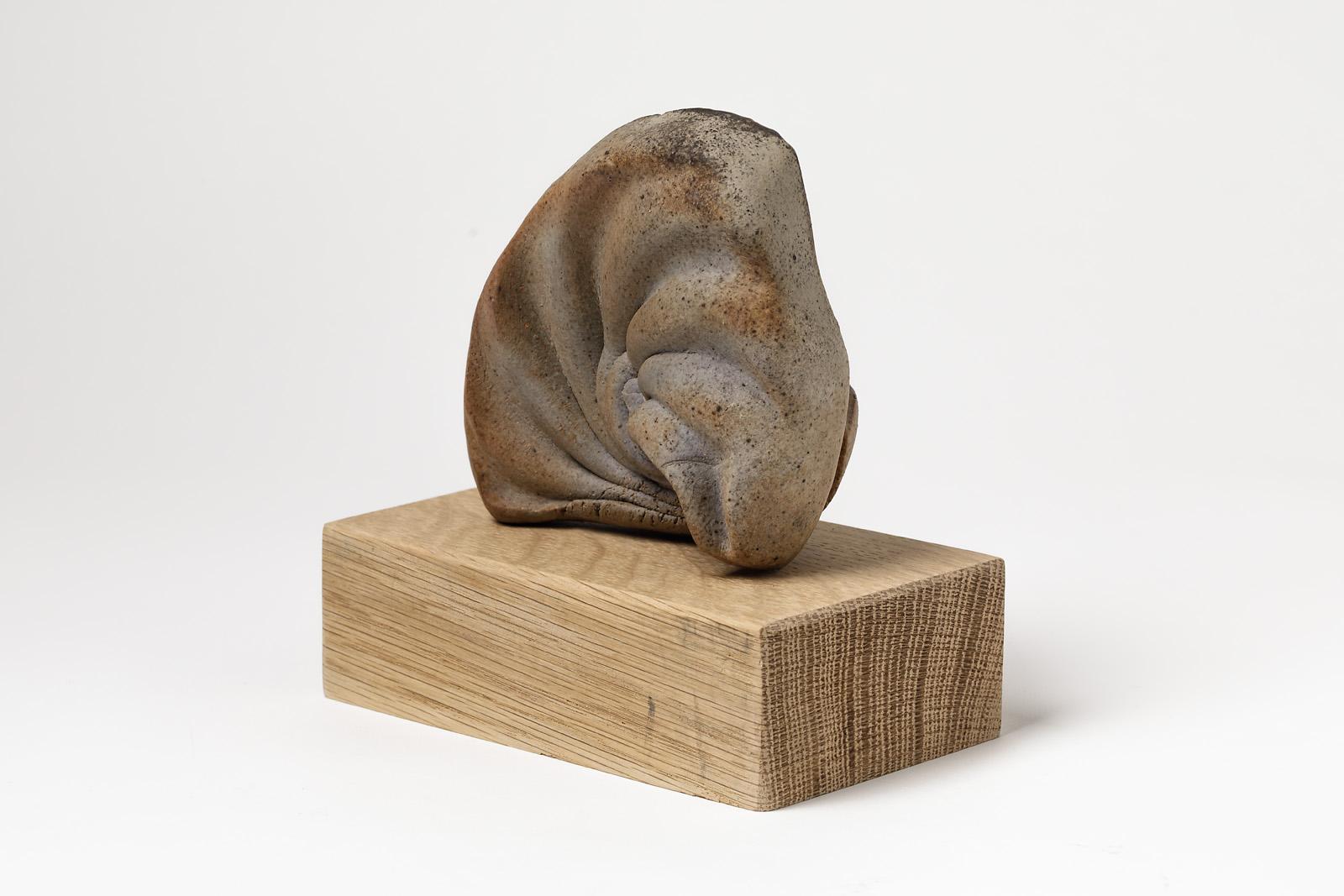 Mid-Century Modern Sculpture en céramique de grès d'Elisabeth Joulia Artiste française du 20e siècle