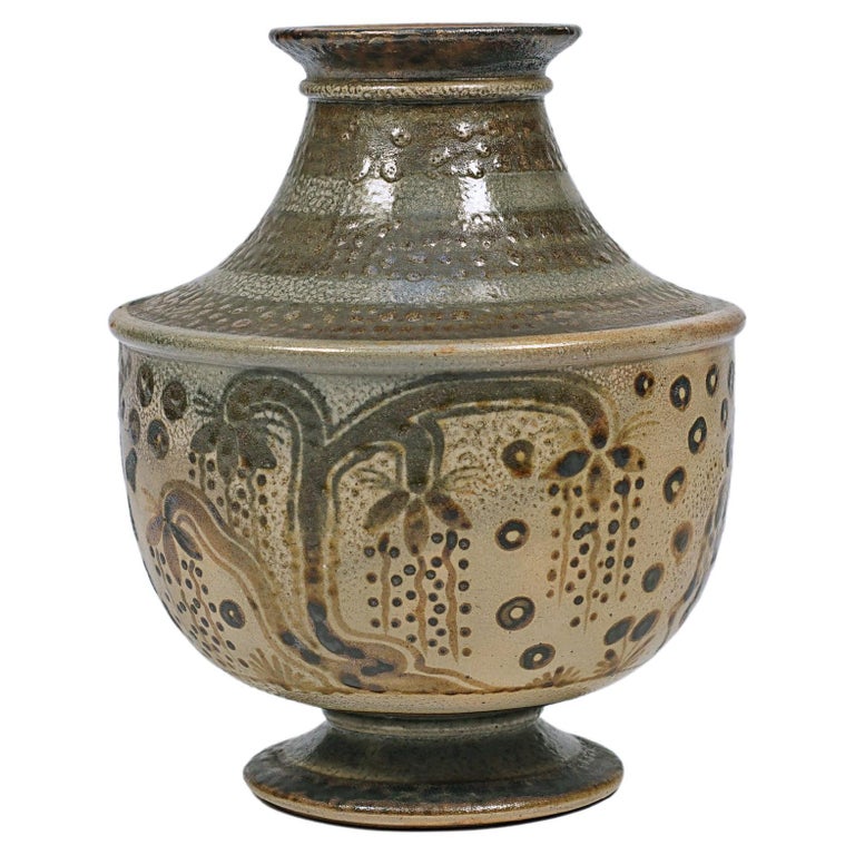Stoneware Ceramic Vase by Primavera For Sale at 1stDibs