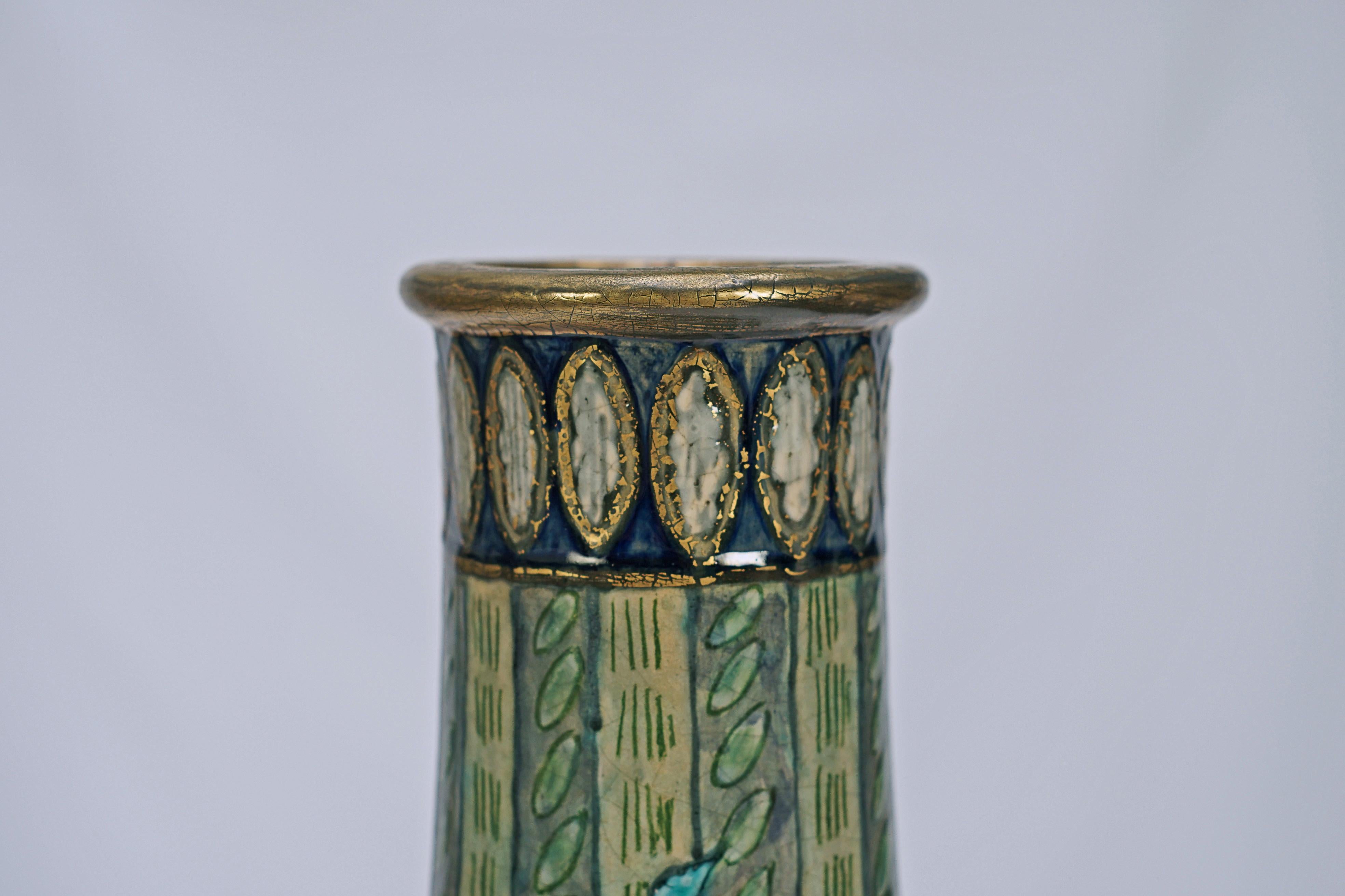 Keramikvase aus Steingut, entworfen von André Methey (Französisch) im Angebot