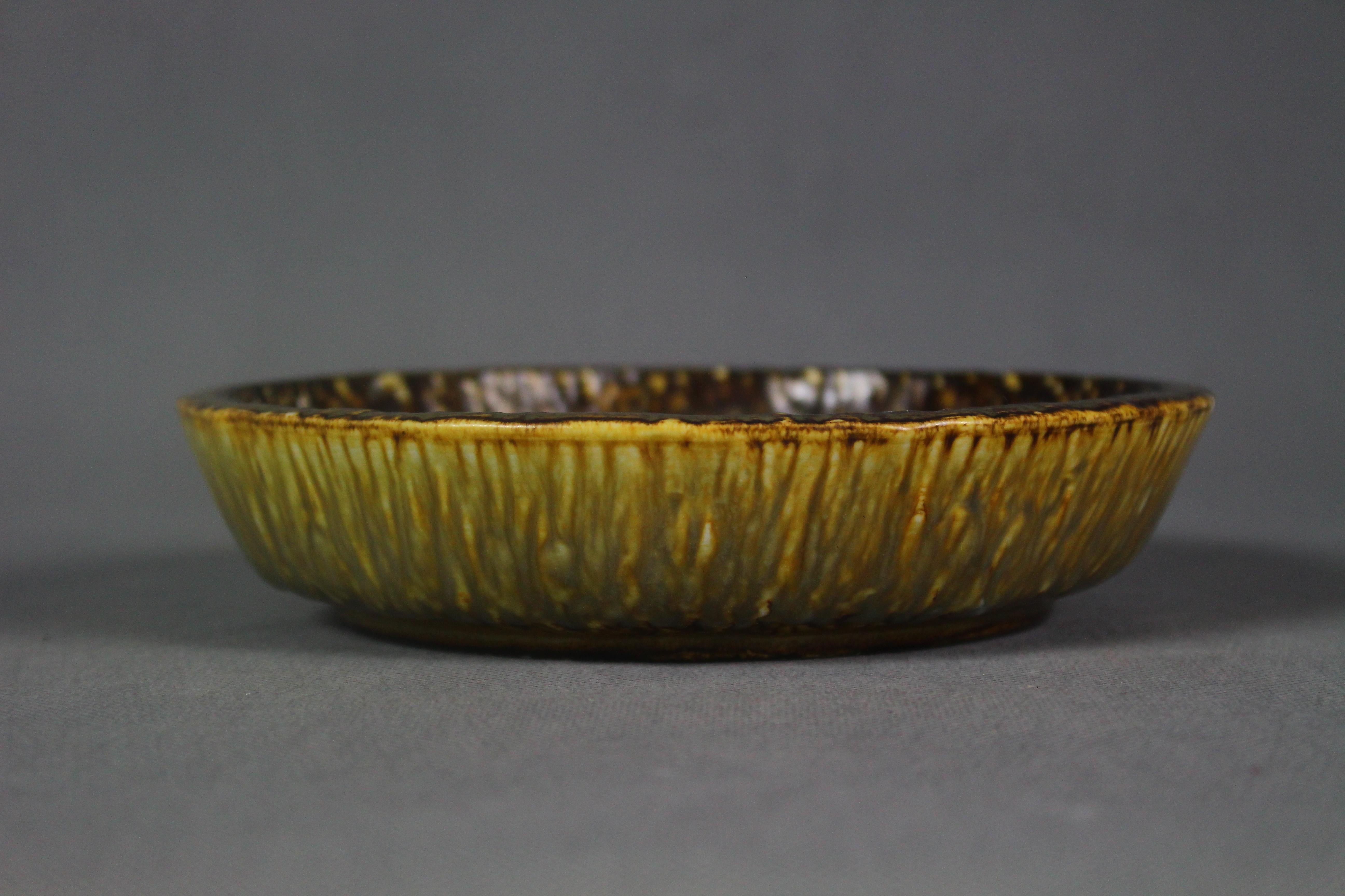 Mid-Century Modern Stoneware Chamotte Bowl by Gunnar Nylund for Rörstrand, 1960s For Sale