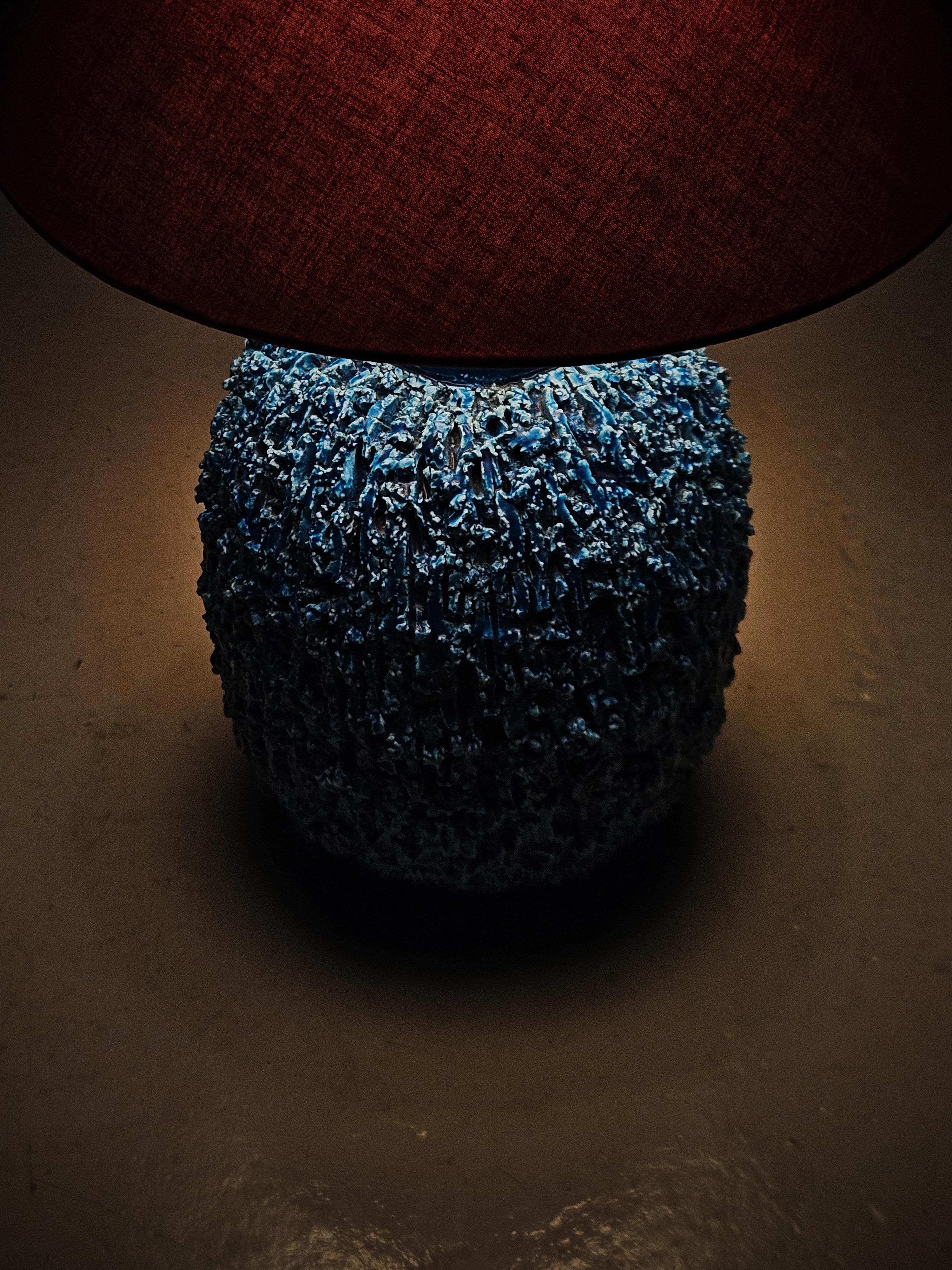 Stoneware 'Chamotte' table lamp by Gunnar Nylund for Rörstrand, Sweden, 1940s 1