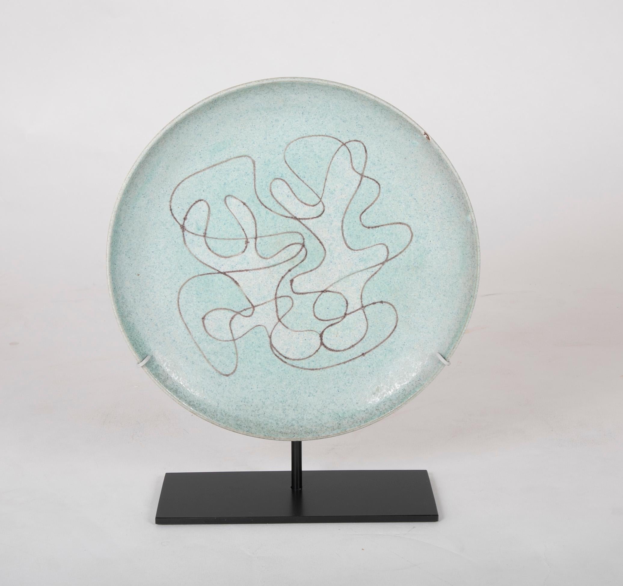 Glazed Stoneware Charger by Edwin & Mary Scheier