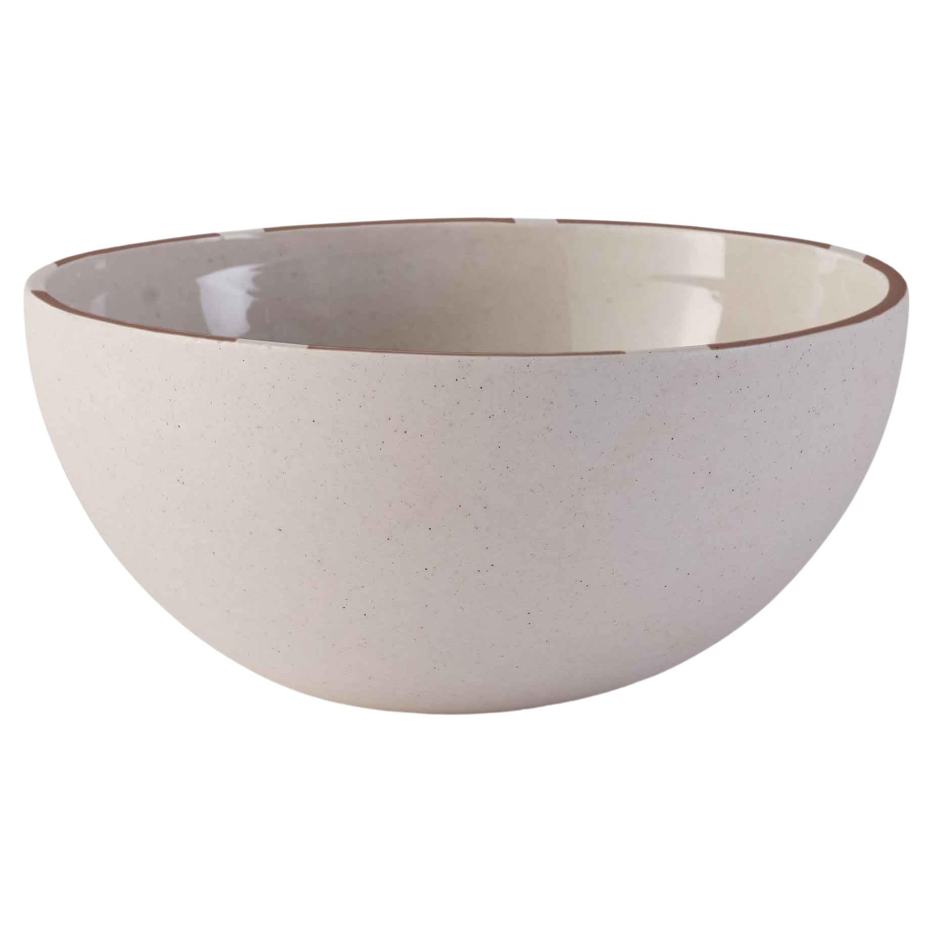 Stoneware Clay Bowl in Stone Colour Hand Cast in UK For Sale