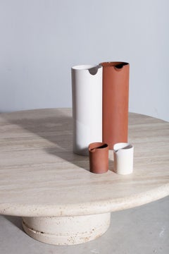 Steingut-Tonkaraffe in Terrakotta-Farbe, handgegossen in Großbritannien