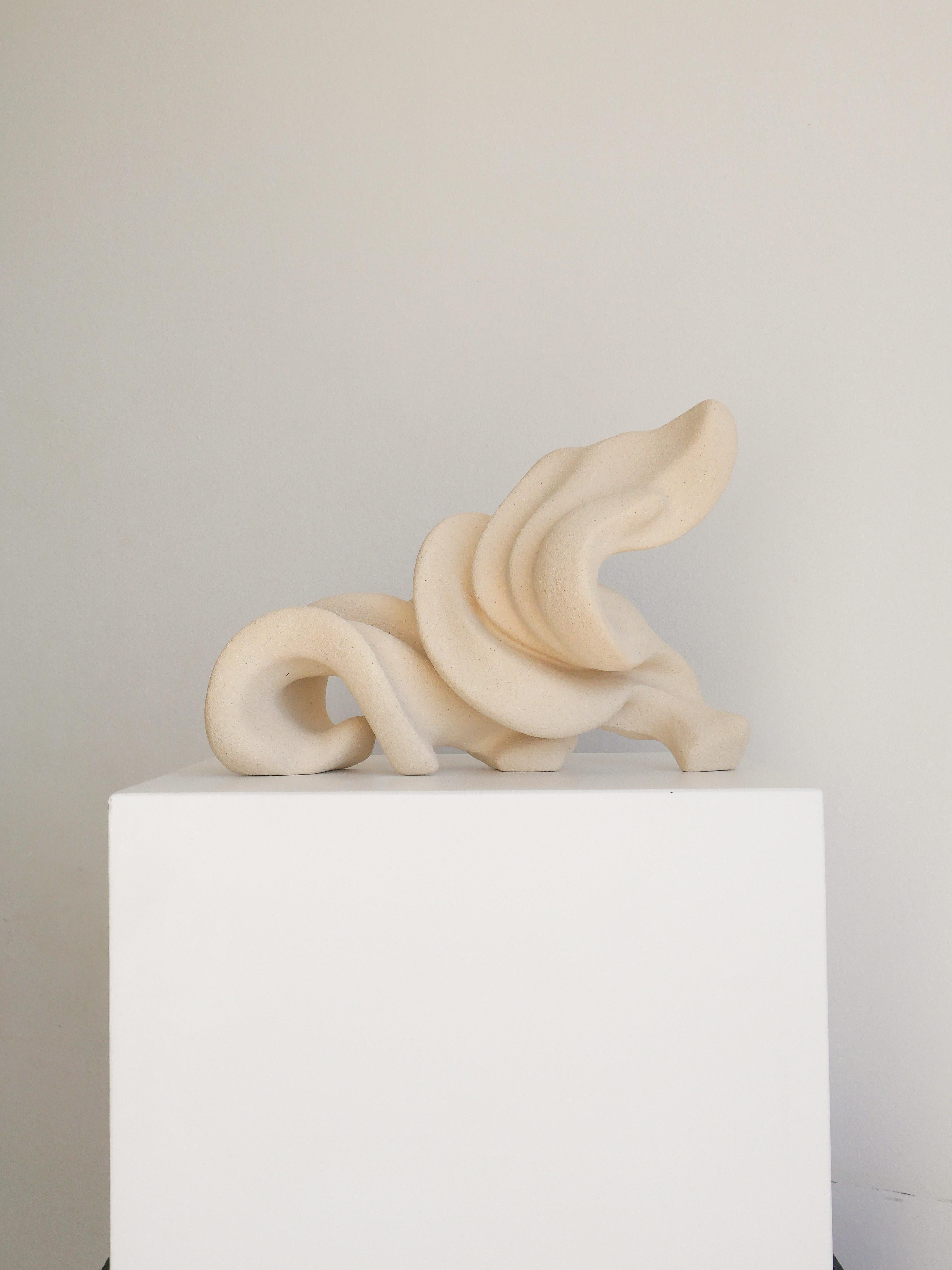 Stoneware Clay, Ceramic Floating Echo Sculpture by Aleksandra Krasnopolska For Sale 6
