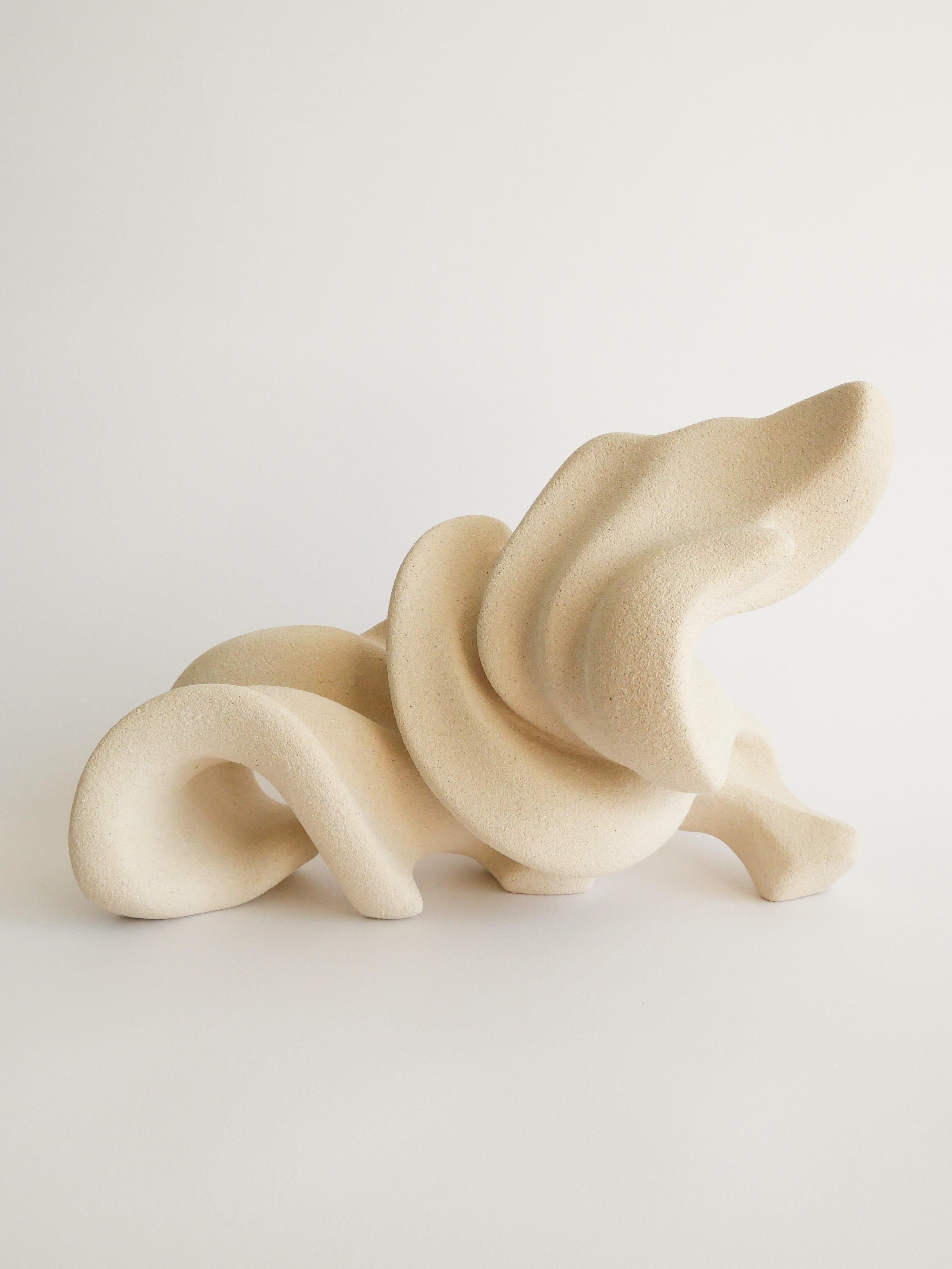 Stoneware Clay, Ceramic Floating Echo Sculpture by Aleksandra Krasnopolska For Sale 3