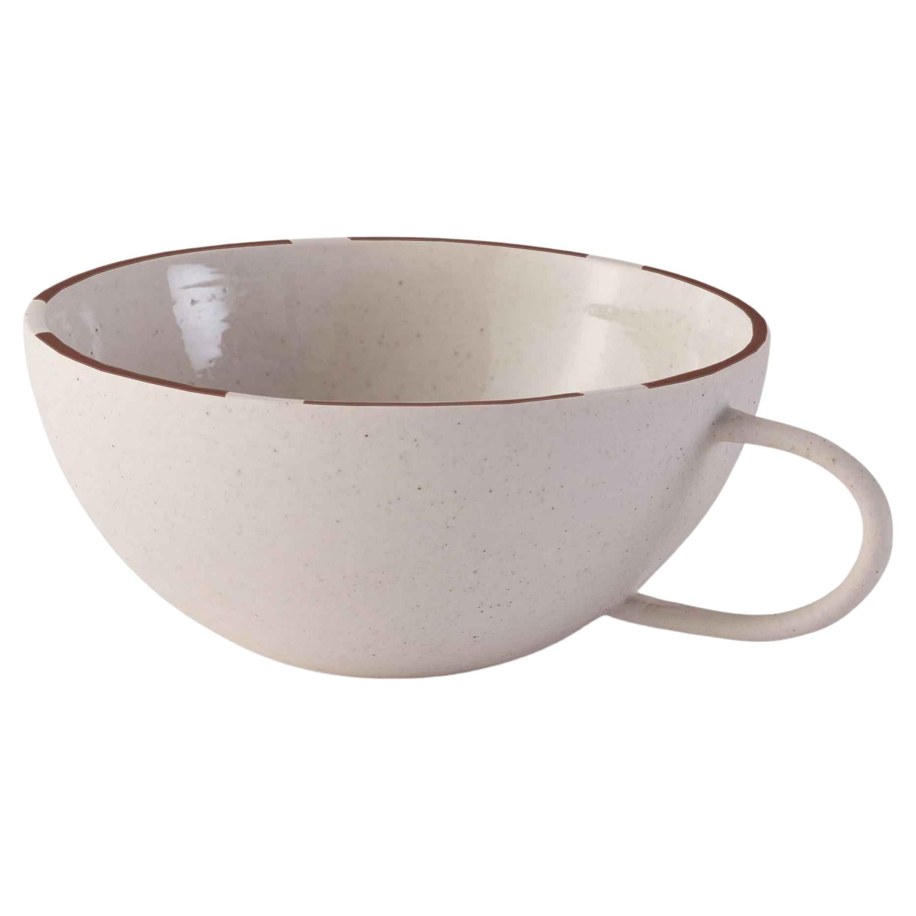 Stoneware Clay Cup in Stone Colour Hand Cast in UK For Sale