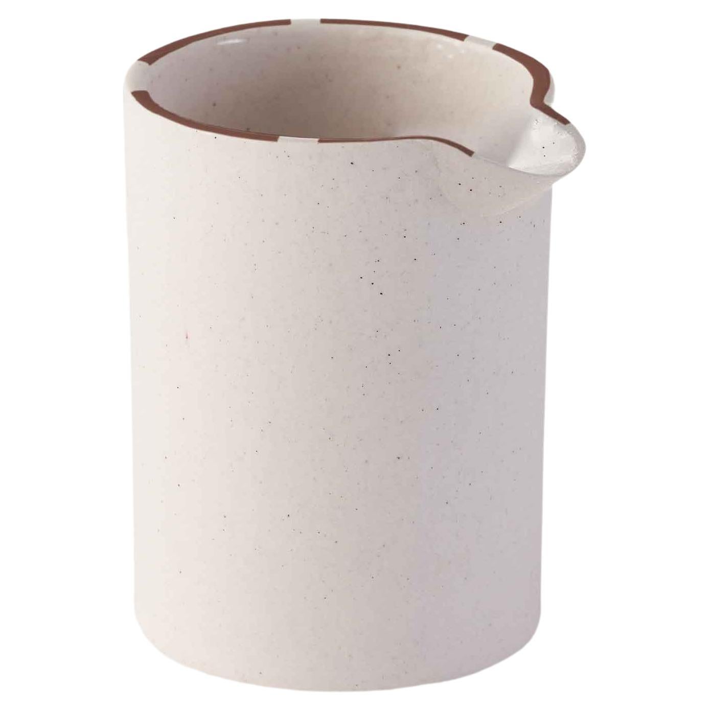 Stoneware Clay Milk Jug in Stone Colour Hand Cast in UK