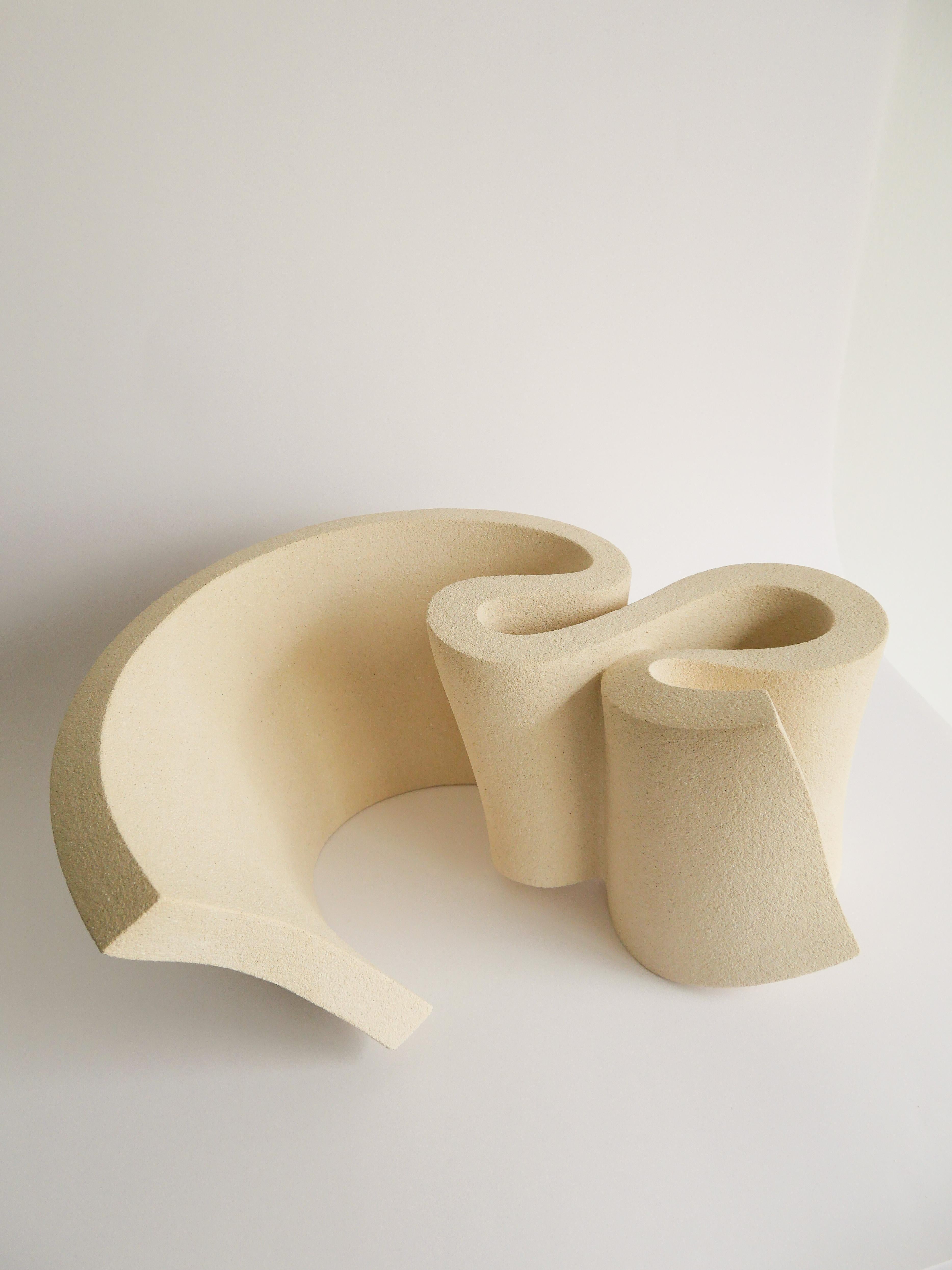Post-Modern Stoneware Clay, Ribbon Vase I by Aleksandra Krasnopolska For Sale