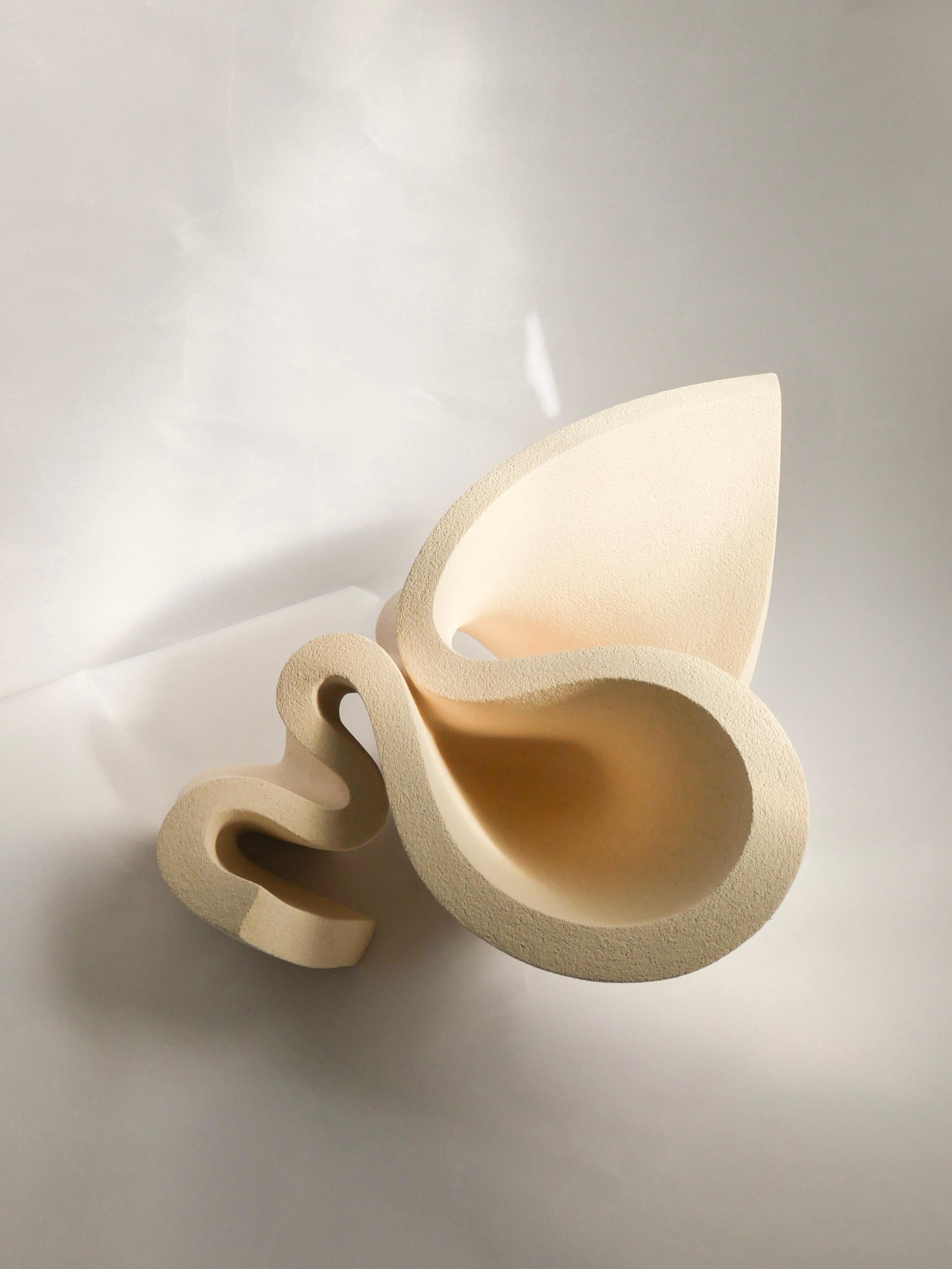 Post-Modern Stoneware Clay, Ribbon Vase II by Aleksandra Krasnopolska For Sale