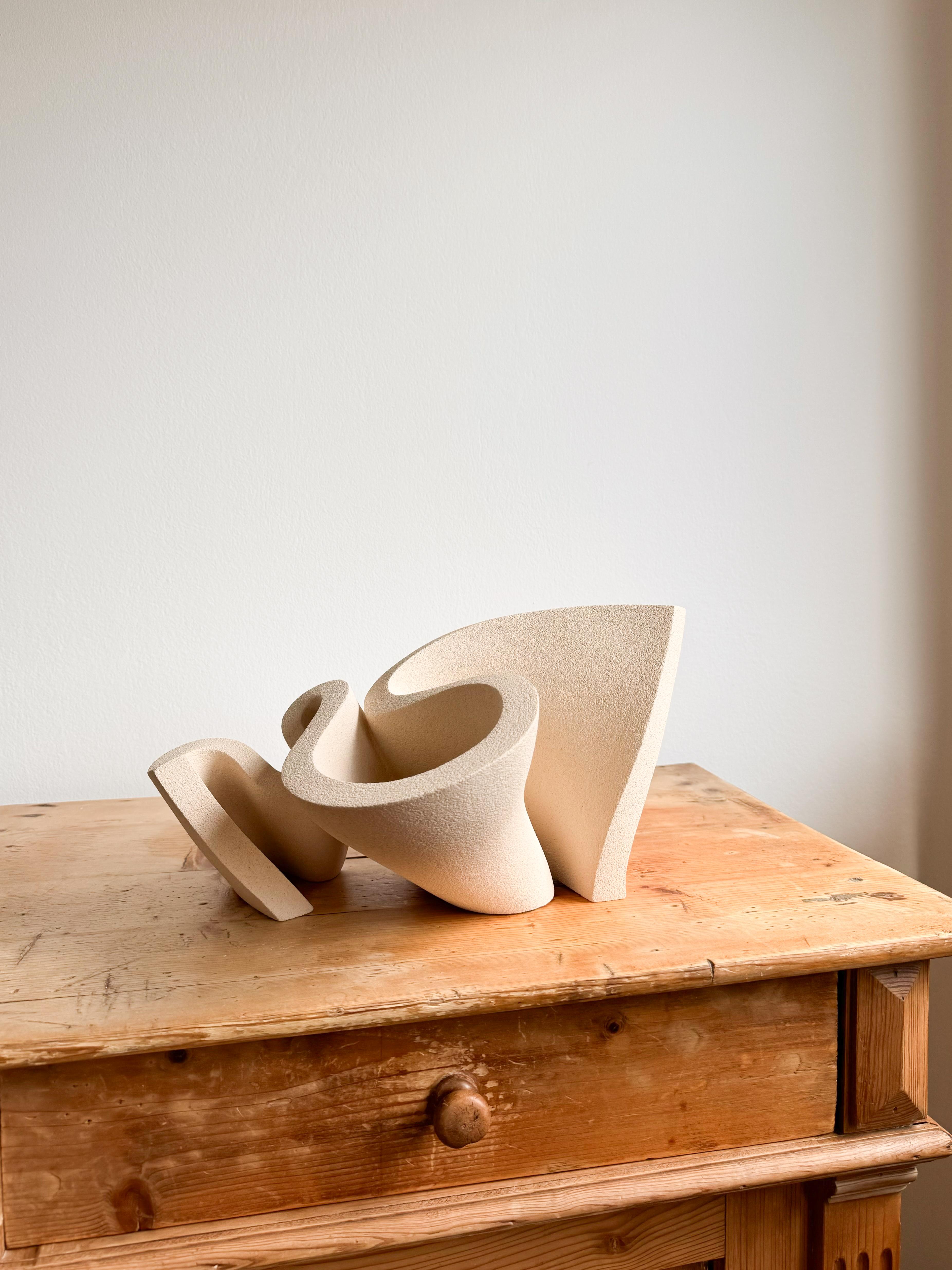 Contemporary Stoneware Clay, Ribbon Vase II by Aleksandra Krasnopolska For Sale