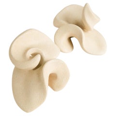 Stoneware Clay, Set Petals Candleholder by Aleksandra Krasnopolska