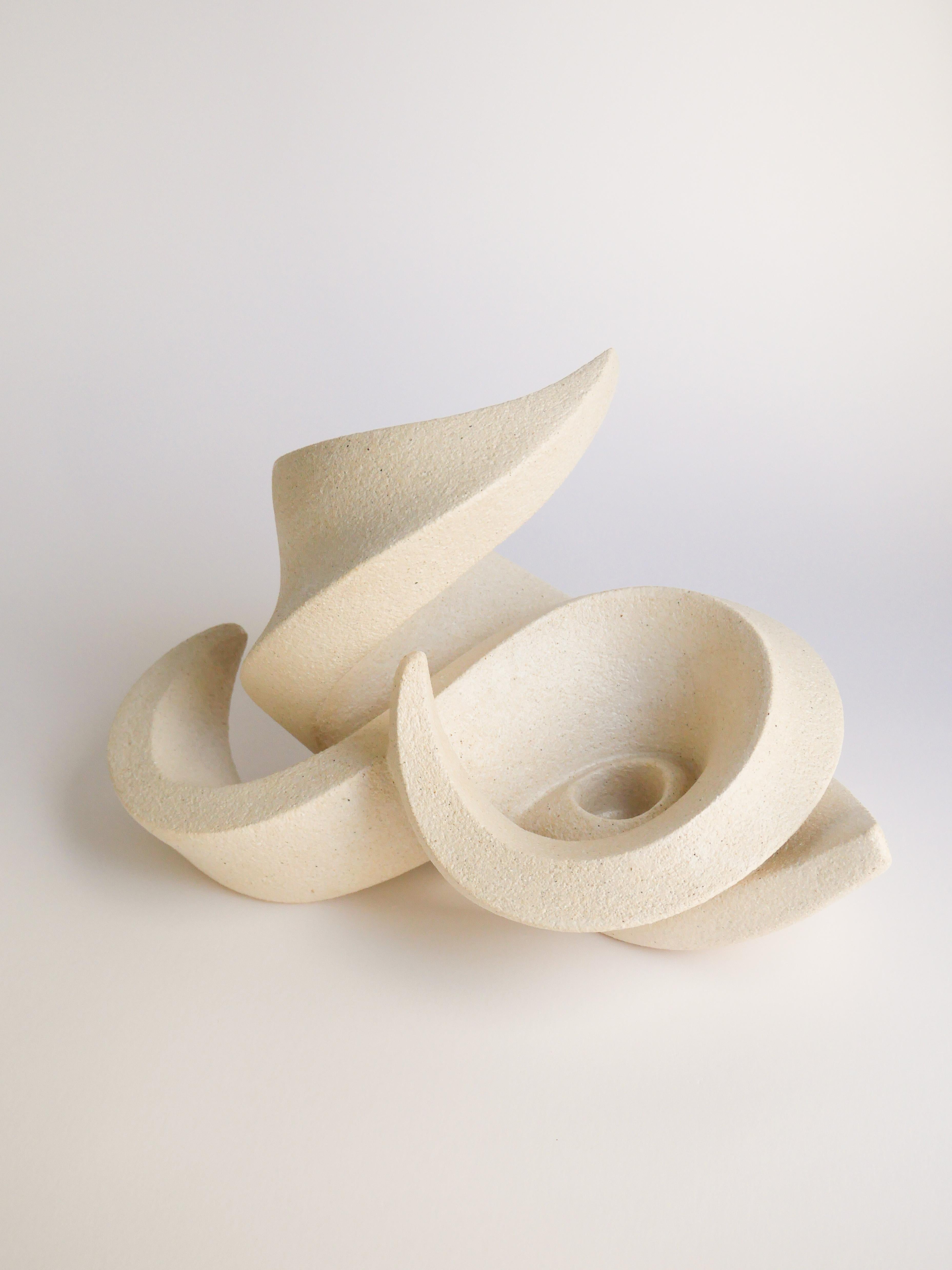 Spanish Stoneware Clay, Swan Candleholder by Aleksandra Krasnopolska For Sale