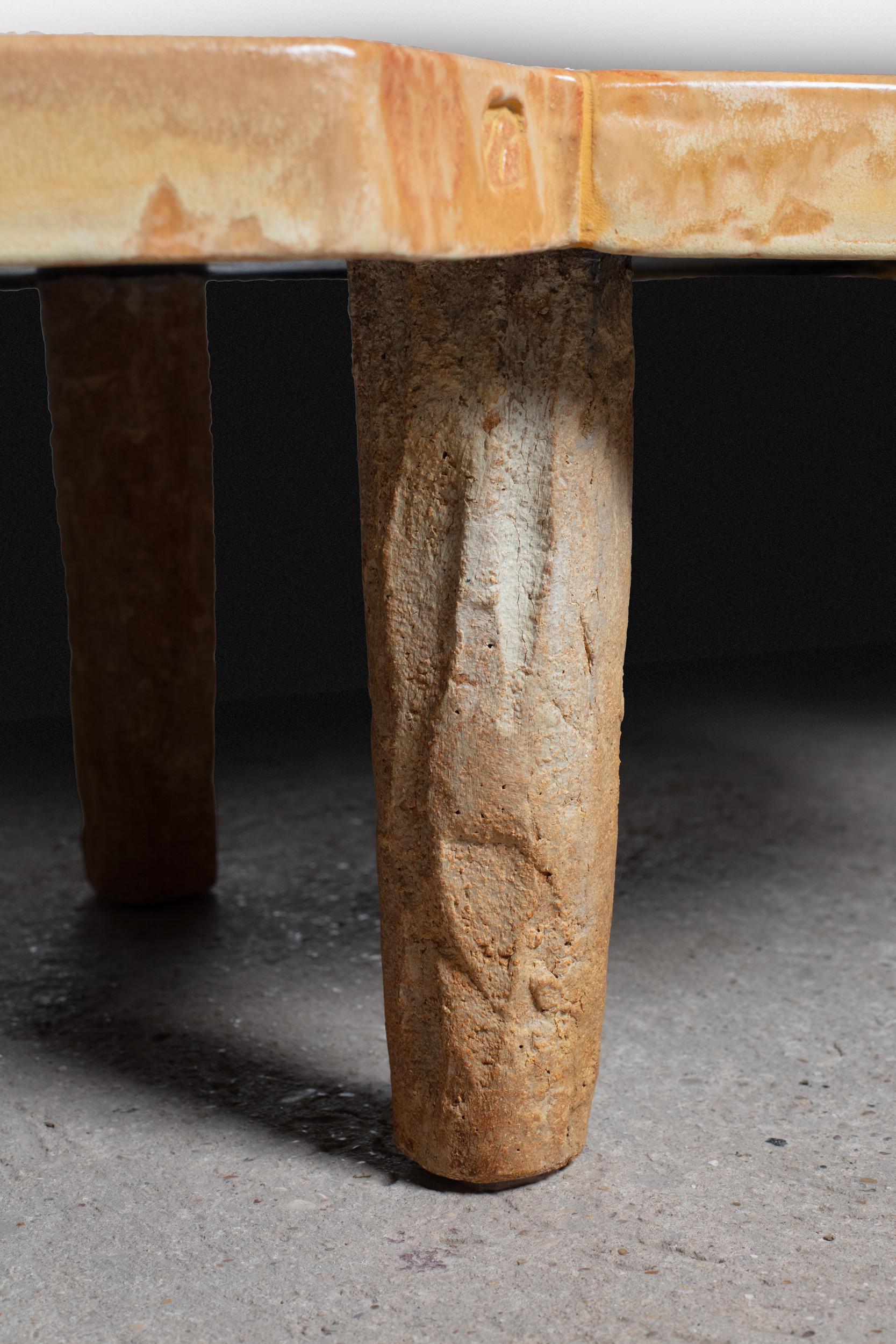Stoneware coffee table with Geometric Decoration by Jean-Pierre Viot, 2024 2