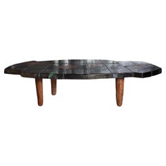 Stoneware coffee table with Geometric Decoration by Jean-Pierre Viot, 2024