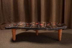 Stoneware coffee table with Geometric Decoration by Jean-Pierre Viot, 2026.