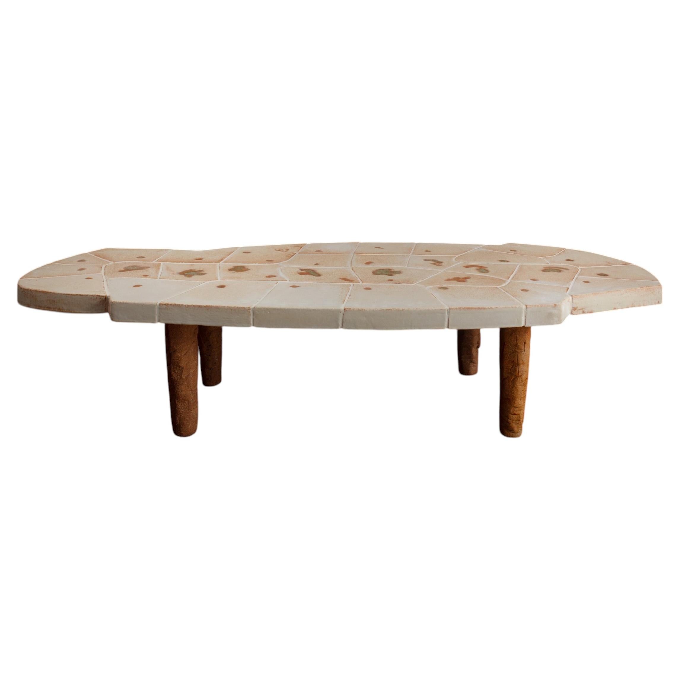 Stoneware coffee table with Geometric Decoration by Jean-Pierre Viot, 2026. For Sale