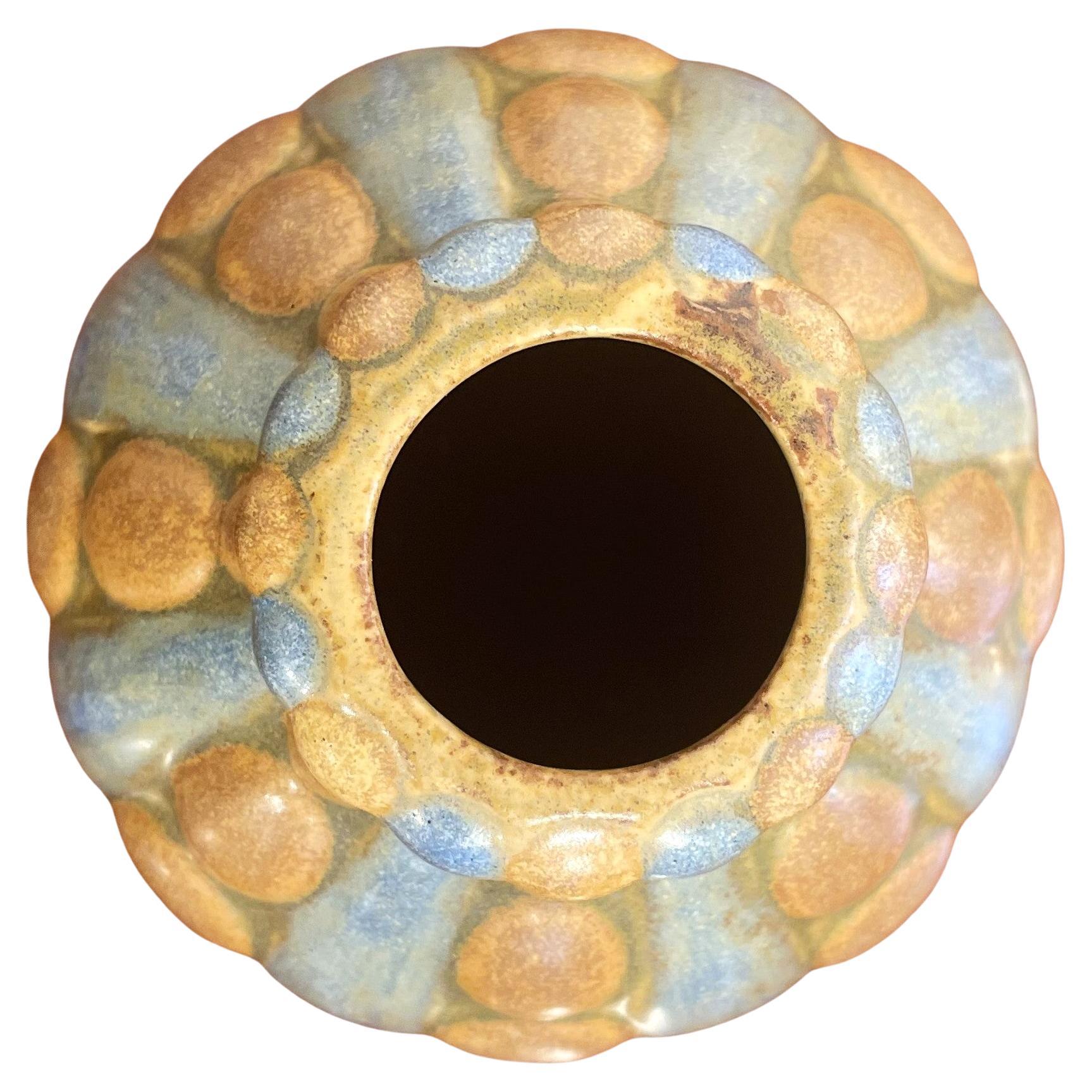 Enameled Stoneware coloquinte vase by Louis Lourioux For Sale