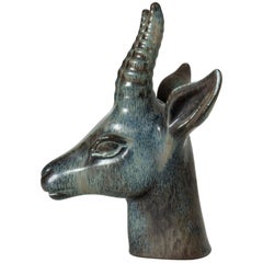 Stoneware Deer Sculpture by Gunnar Nylund