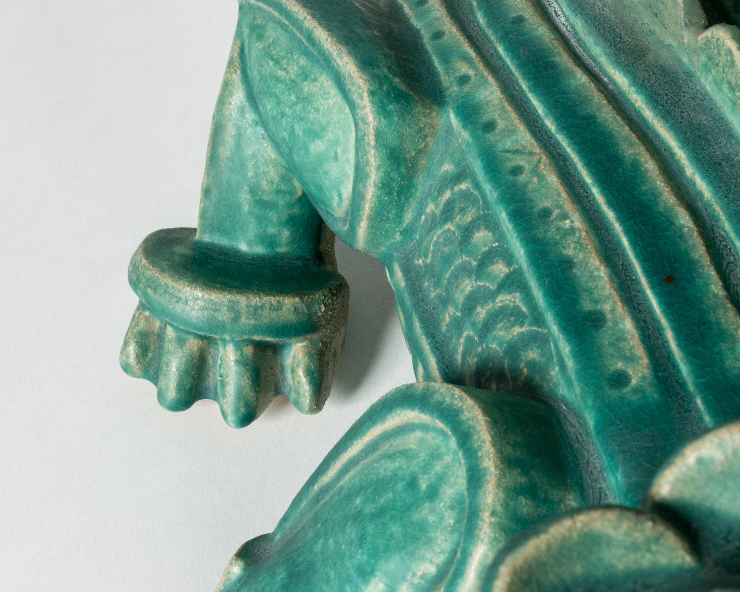 Stoneware dragon sculpture by Wilhelm Kåge, Gustavsberg, Sweden, 1940s For Sale 4
