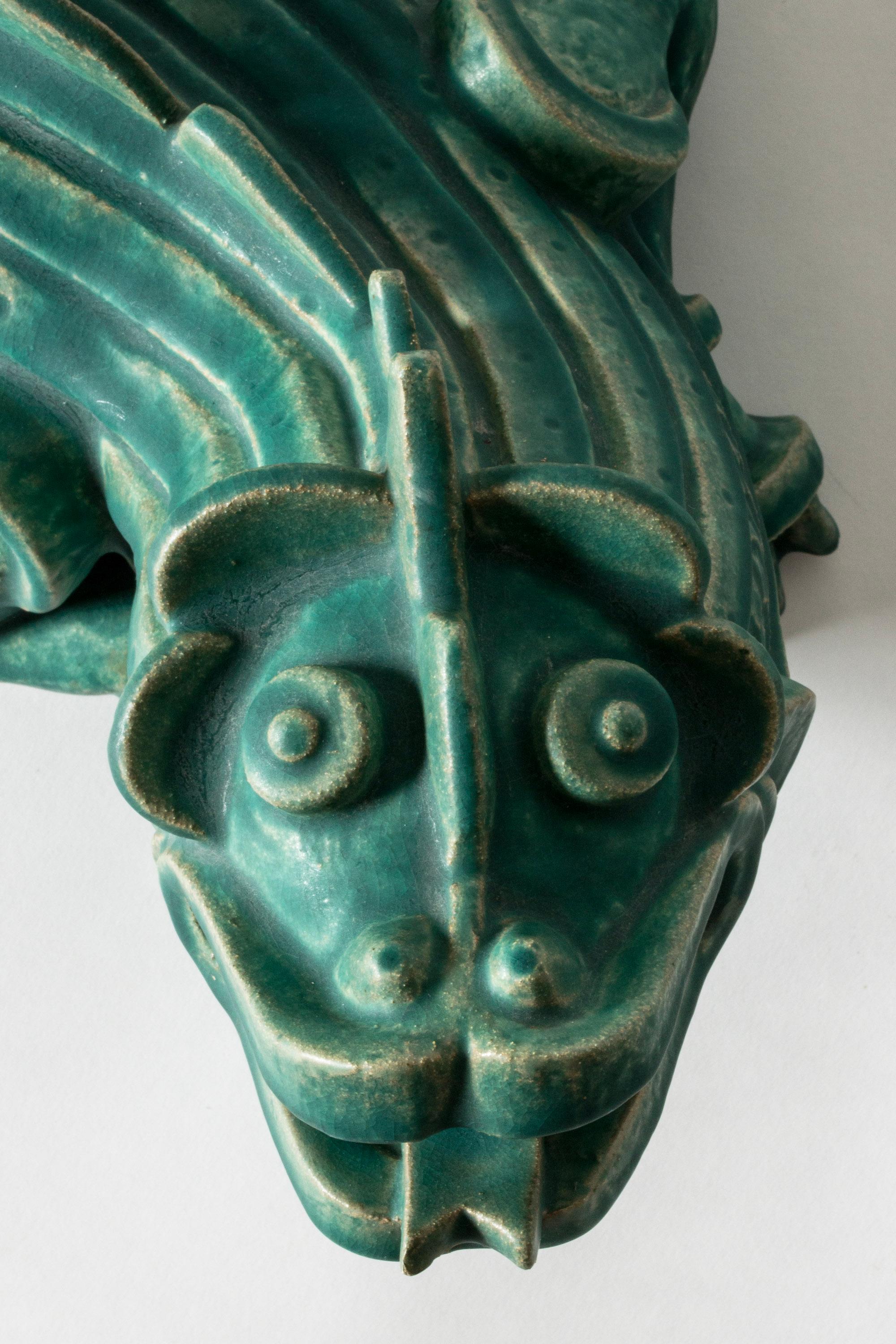 Stoneware dragon sculpture by Wilhelm Kåge, Gustavsberg, Sweden, 1940s For Sale 2