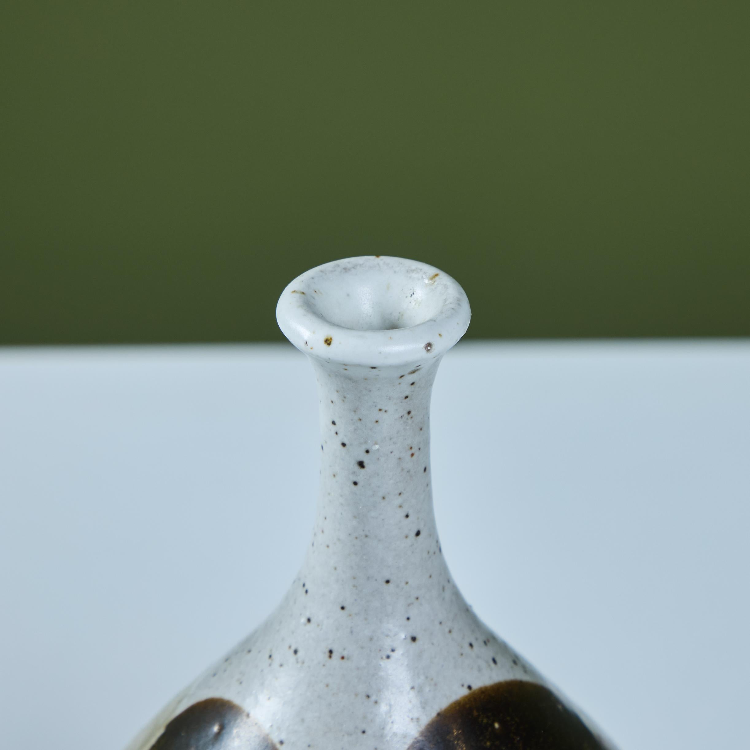 Vase en grès à glaçure goutte à goutte en vente 2