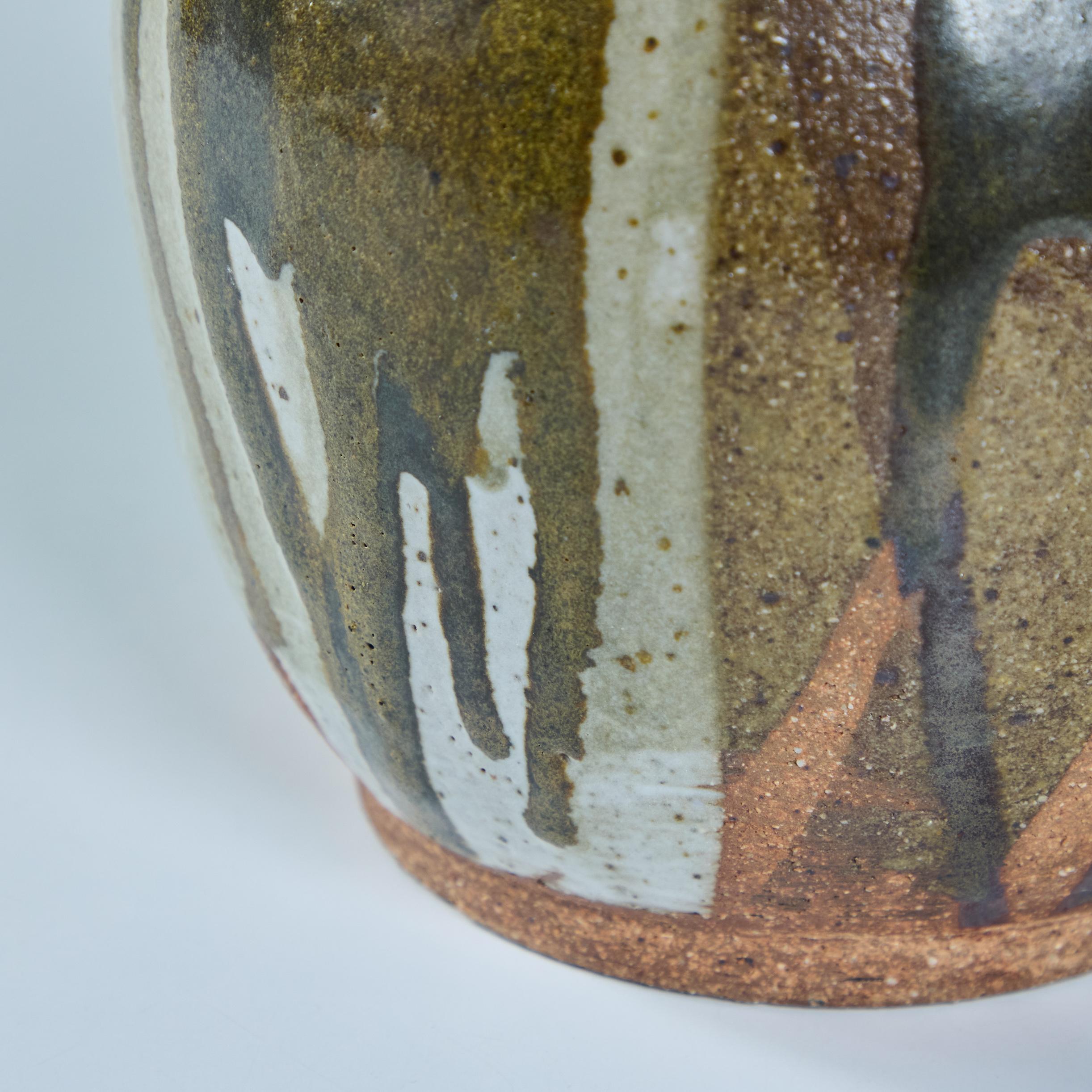 Vase en grès à glaçure goutte à goutte en vente 3