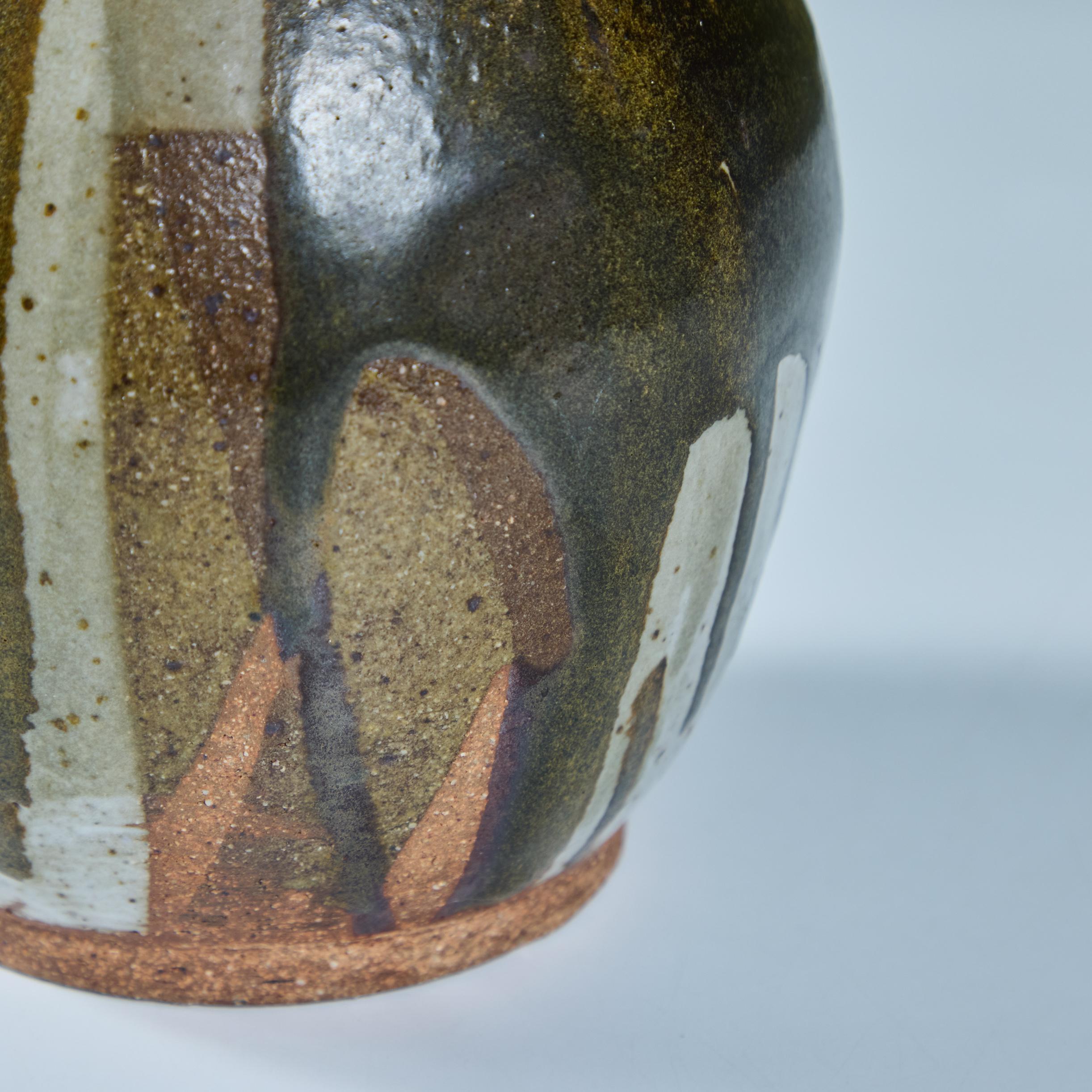 Vase en grès à glaçure goutte à goutte en vente 4