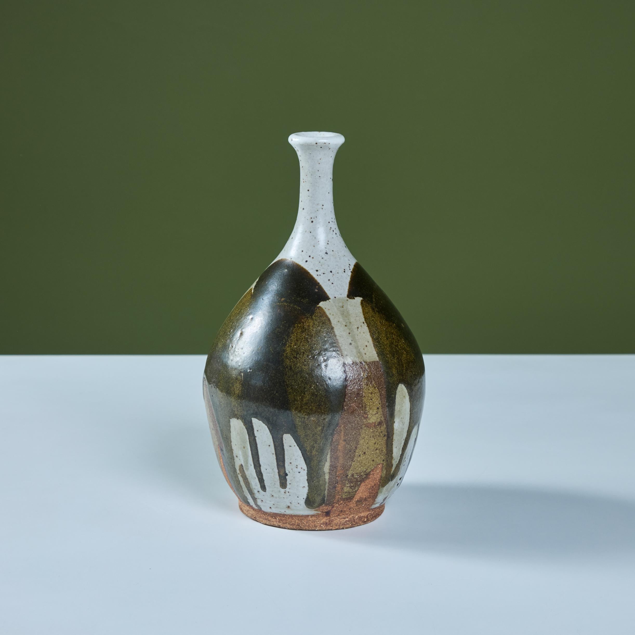 20ième siècle Vase en grès à glaçure goutte à goutte en vente