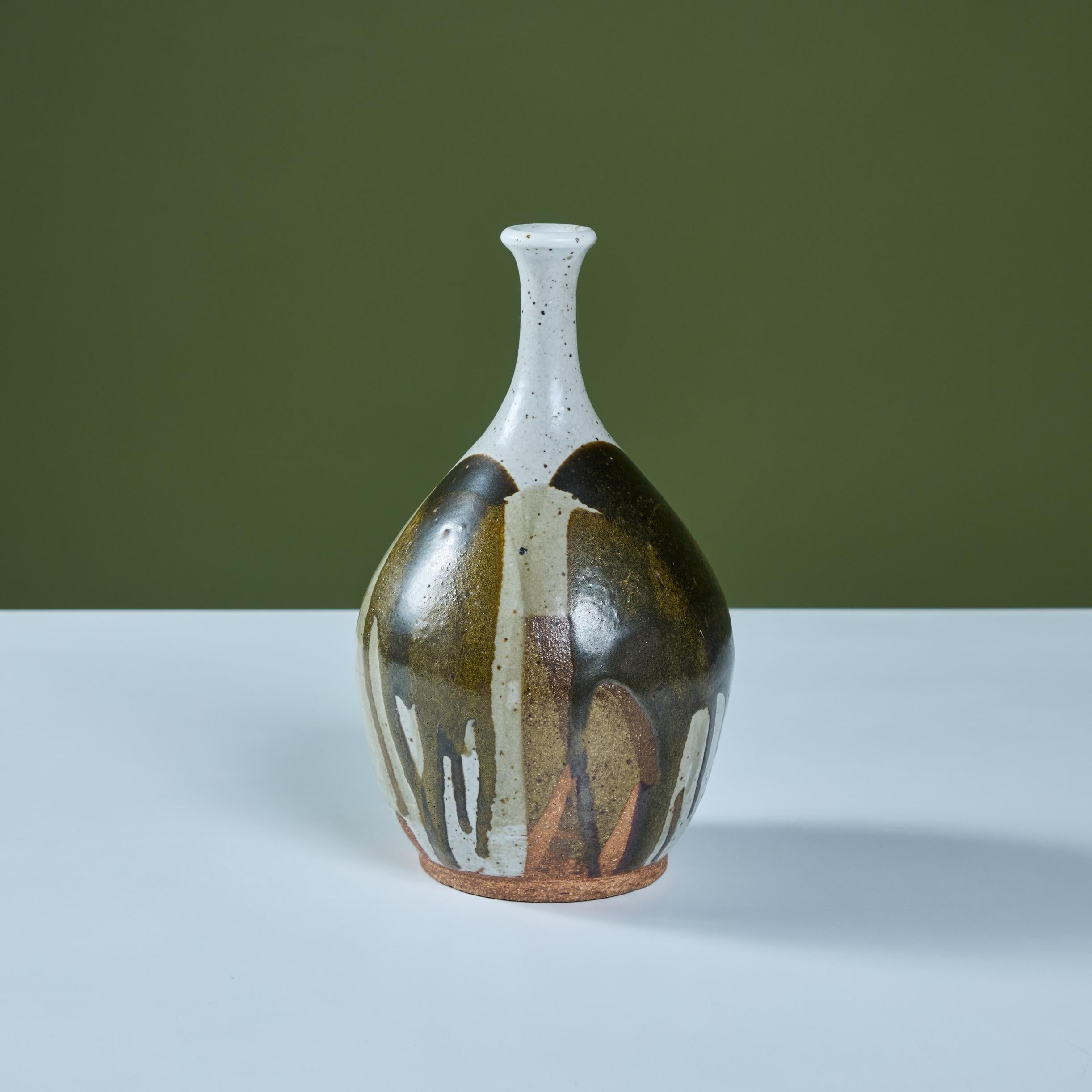 Grès Vase en grès à glaçure goutte à goutte en vente