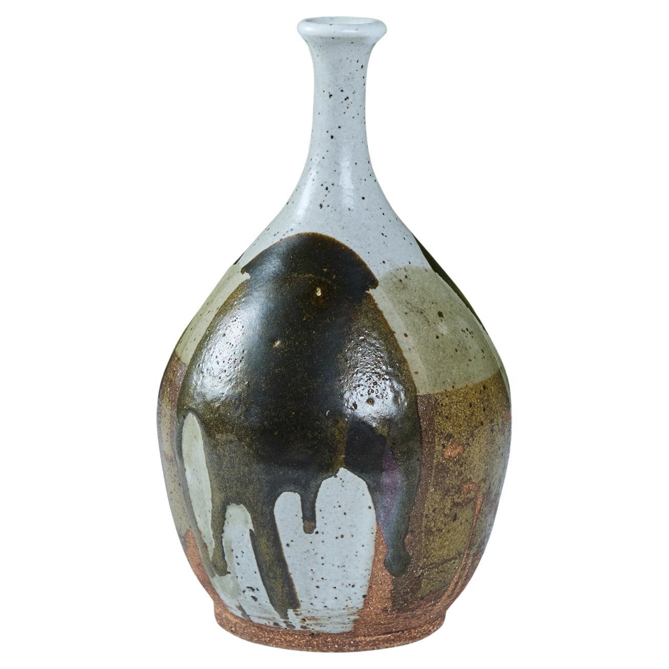 Stoneware Drip Glaze Vase