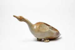 Scultura di anatra in gres di Georges Martin,  circa 1970-1980.